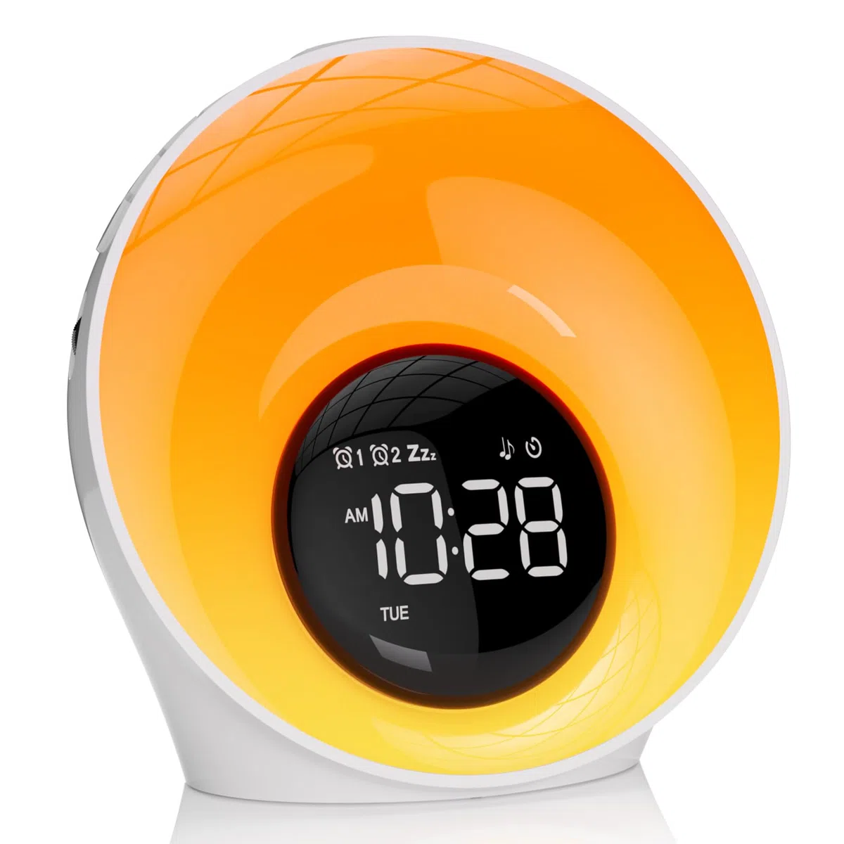 Réveil Lumineux Simulateur d'Aube, Lampe de Chevet avec 30 Sons, Snooze, Minuteur, Veilleuse pour Enfant/Adulte