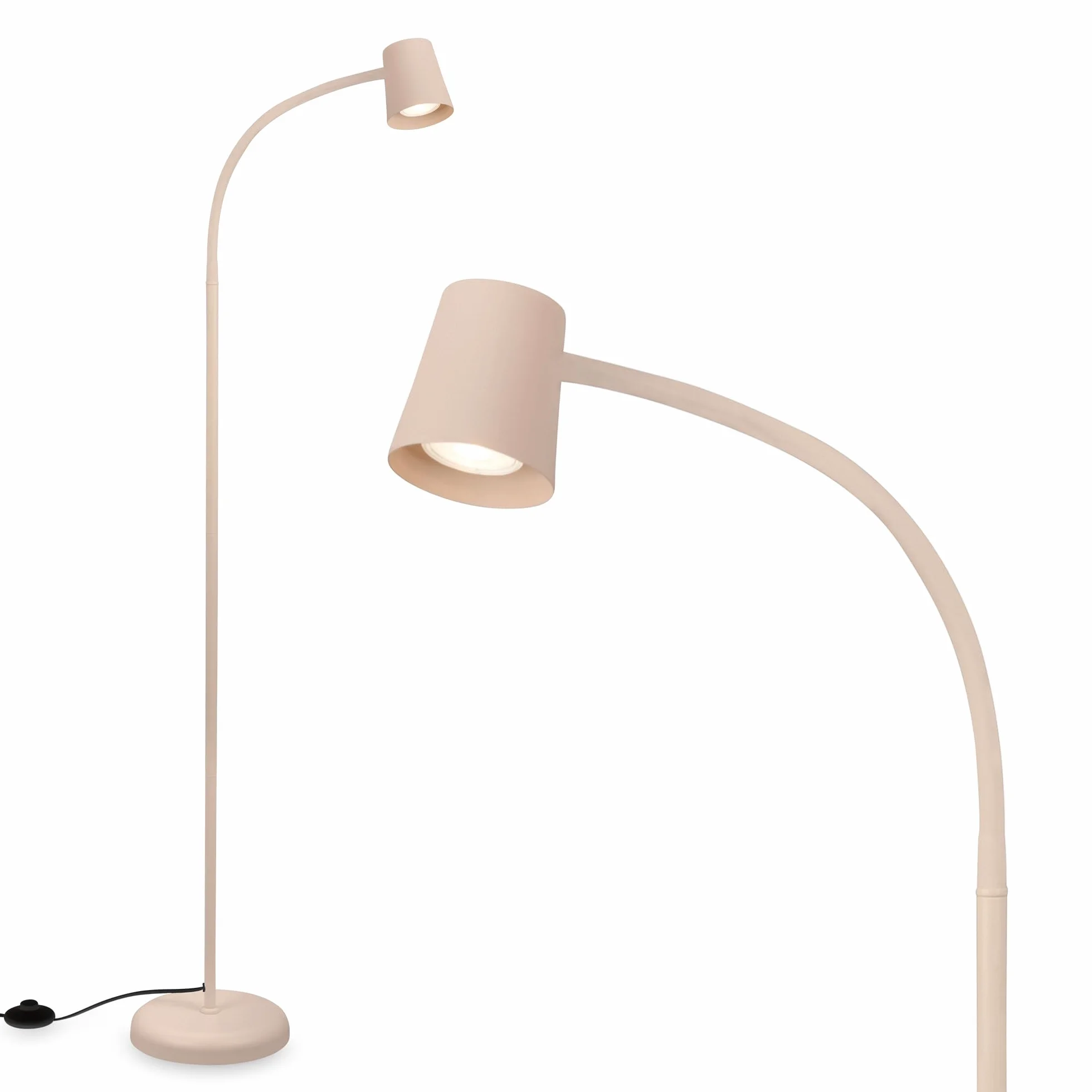 BRILONER - Lampadaire avec interrupteur à pied, orientable, GU10, max. 9W, lampadaire sur pied salon, lampadaire salon 21 x 127,5 cm, beige