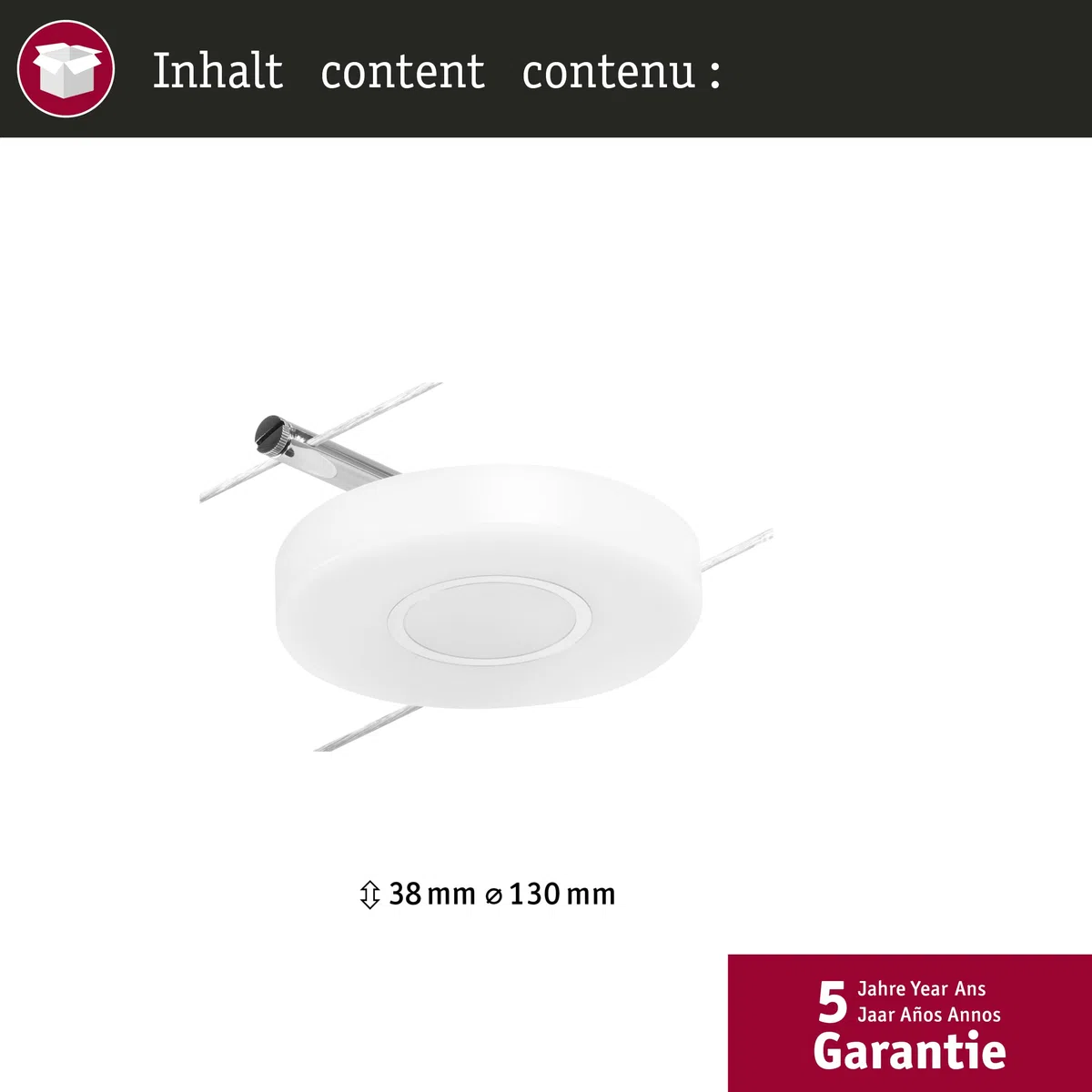 Paulmann CorDuo 94427 Spot LED en forme de corde avec 1 ampoule 4,5 W extensible Chrome mat, câble métallique chromé 3000 K