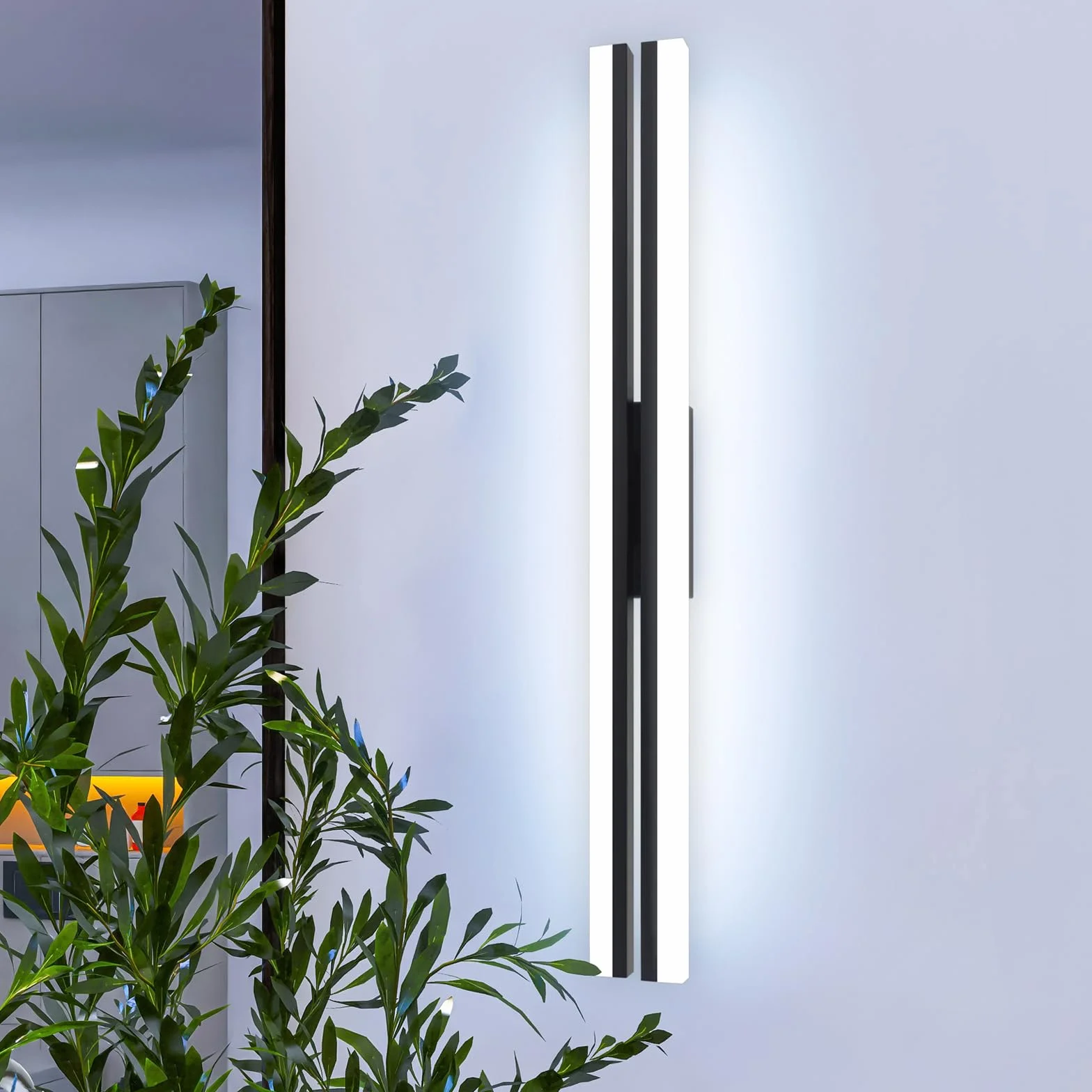 MantoLite Luminaires de Vanité LED 60CM Noir 24W 6000K Applique Murale Salle de Bain