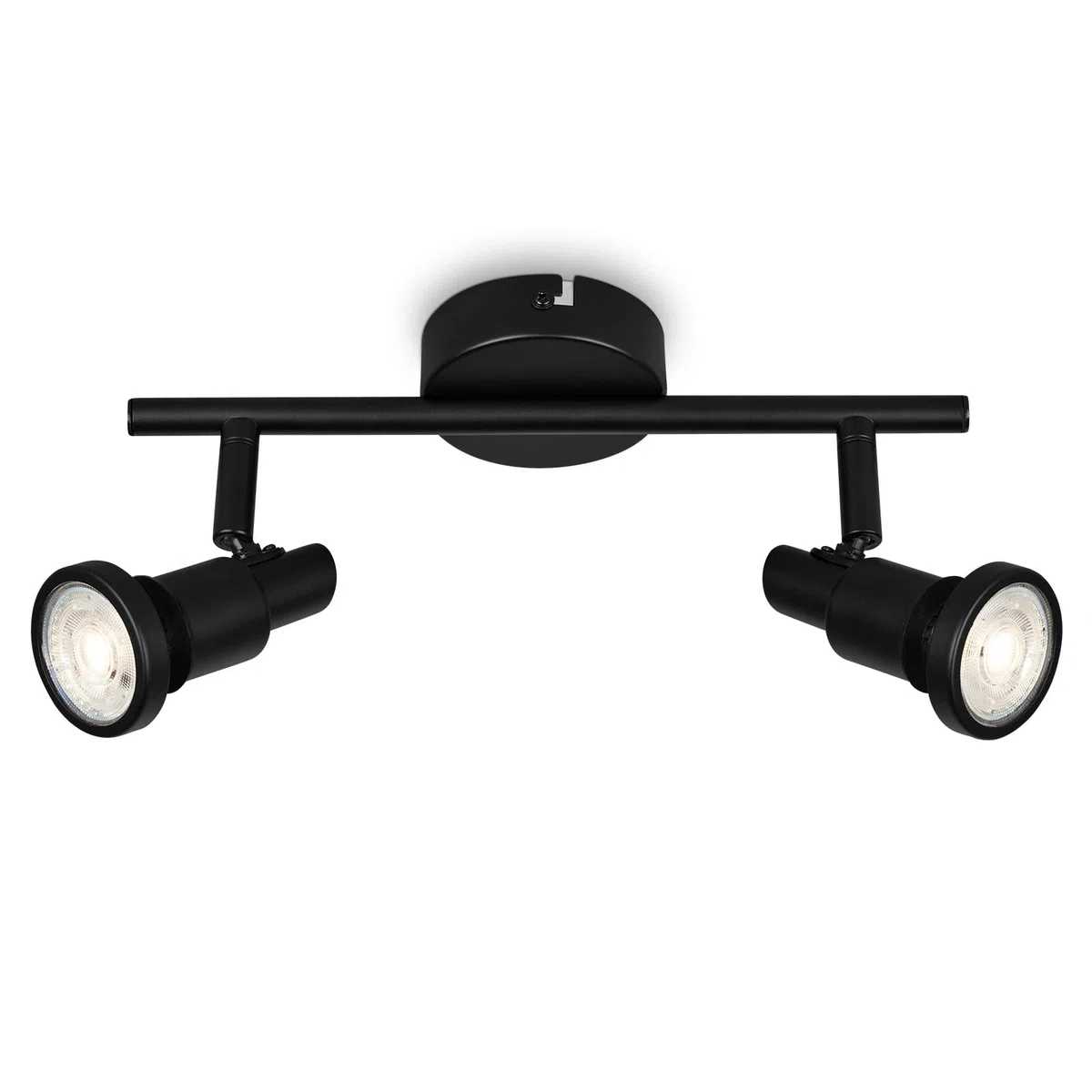 BRILONER - Plafonnier LED salle de bain, ajustable, plafonnier LED salle de bain, IP44, couleur de lumière blanc chaud, GU10, noir, 275x80x123 (LxlxH)