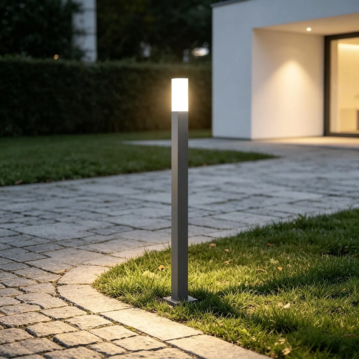 Mai & Mai Lampe sur Pied Extérieur LED IP65 38x38x806mm Gris foncé