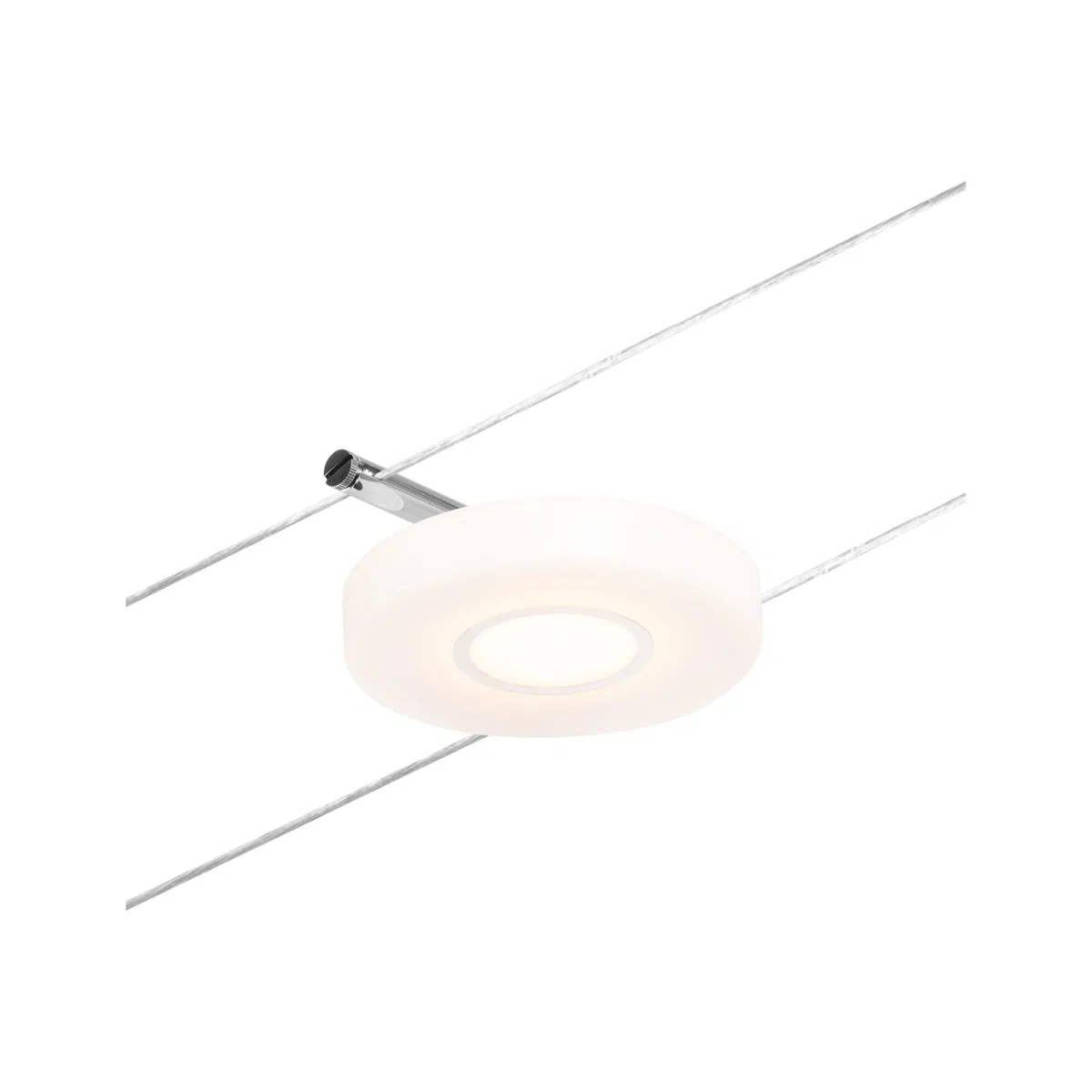 Paulmann CorDuo 94427 Spot LED en forme de corde avec 1 ampoule 4,5 W extensible Chrome mat, câble métallique chromé 3000 K