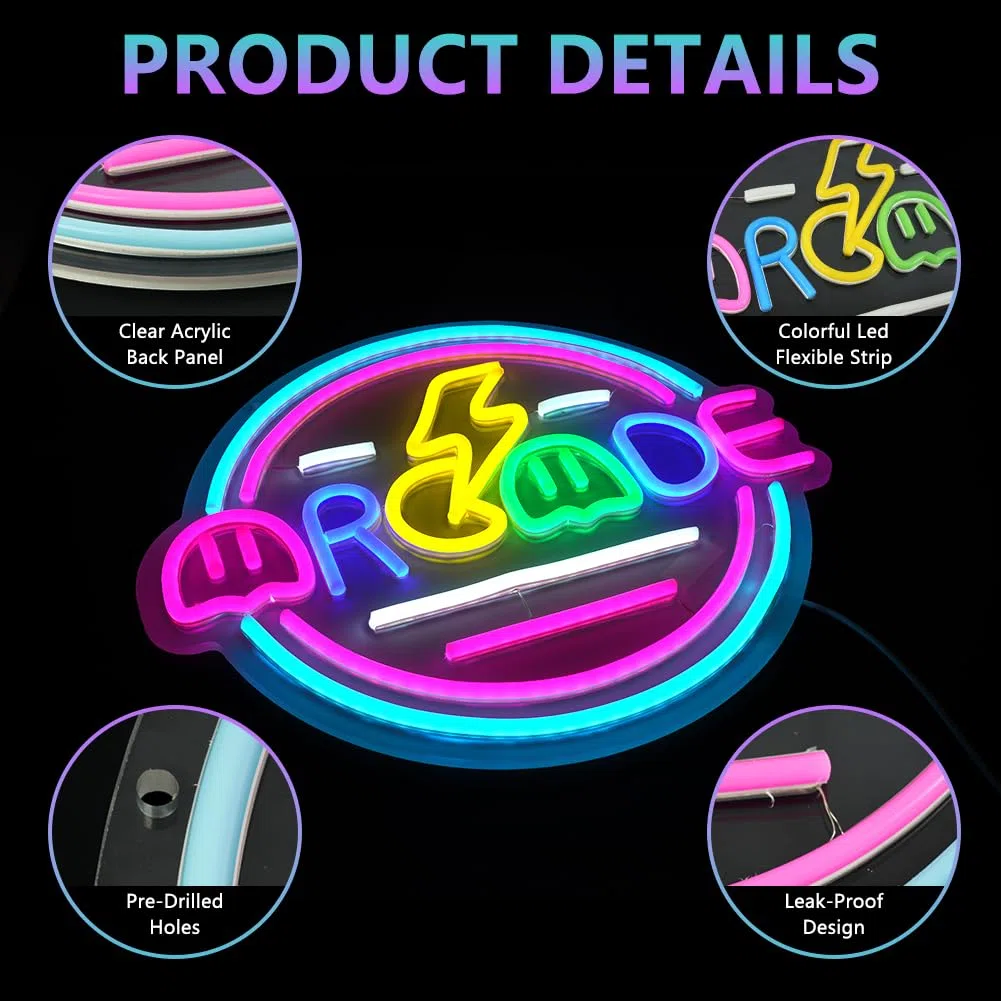 Neon Gaming LED Neon Sign Salle de Jeux Gamer Enseigne Lumineuse Décoration Murale