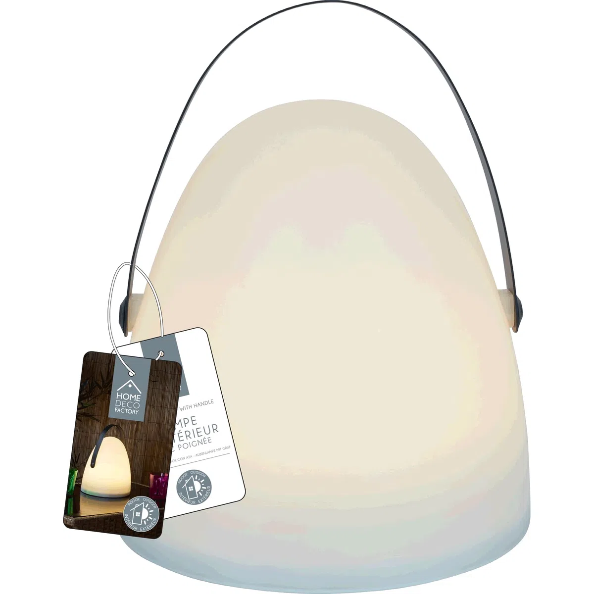 Lampe d'extérieur à Poser avec poignée 30 cm Blanc Noir
