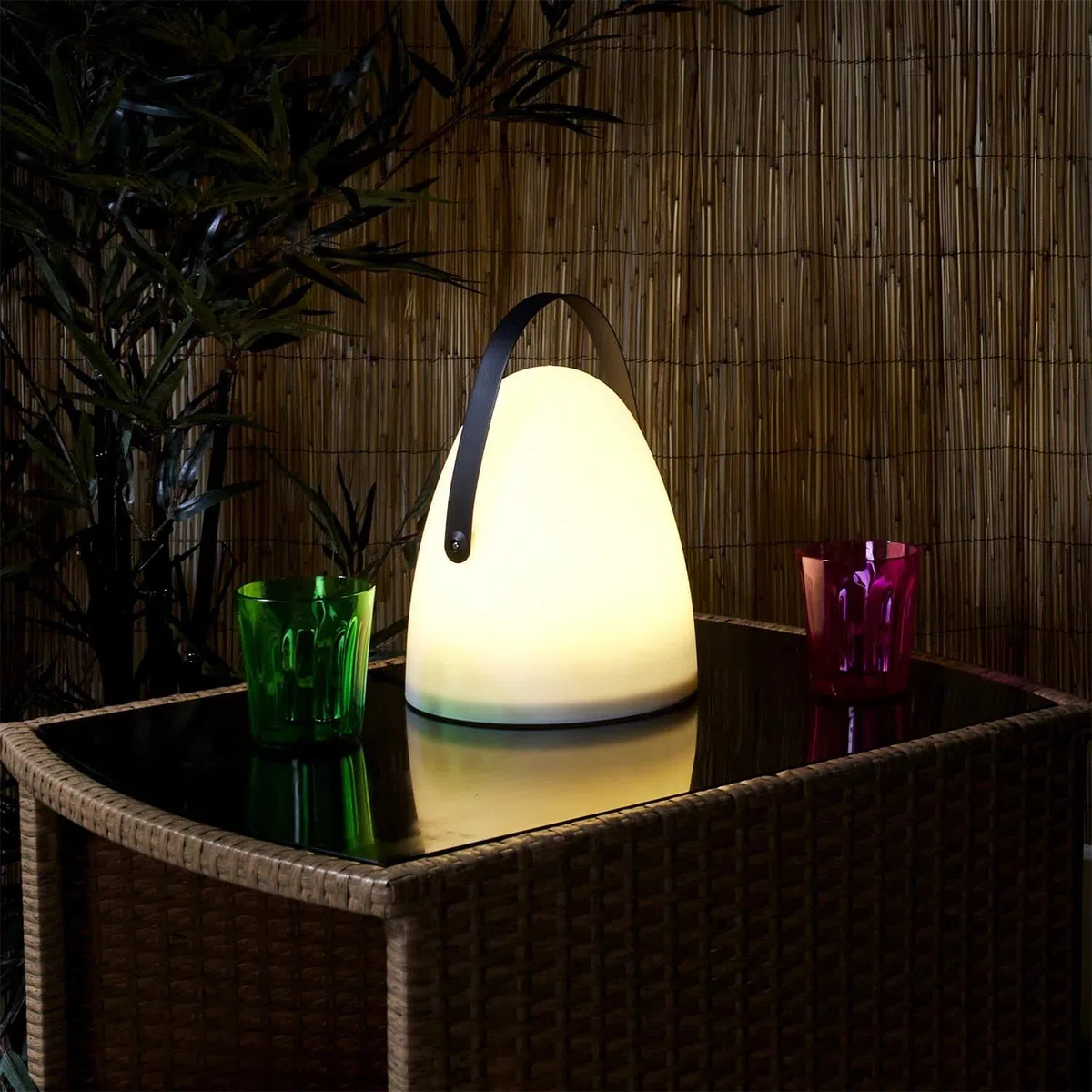 Lampe d'extérieur à Poser avec poignée 30 cm Blanc Noir