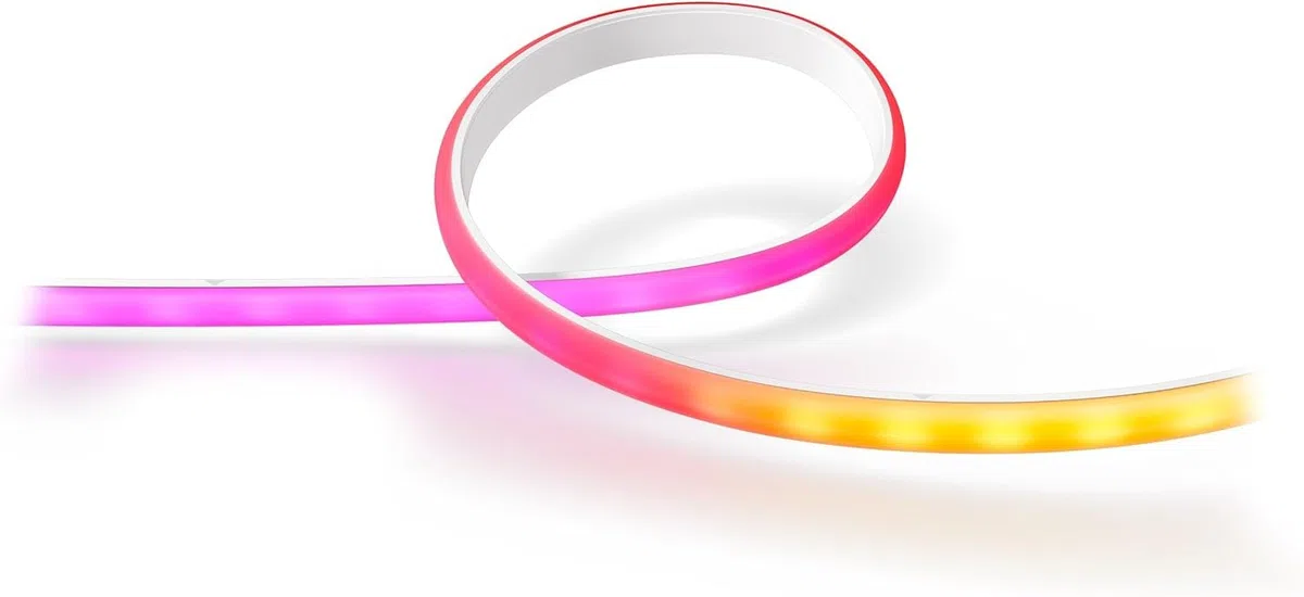 Philips Hue White and Color Gradient LED Strip 2m, Bande LED avec Bluetooth, Compatible Alexa, Google Assistant, Apple HomeKit