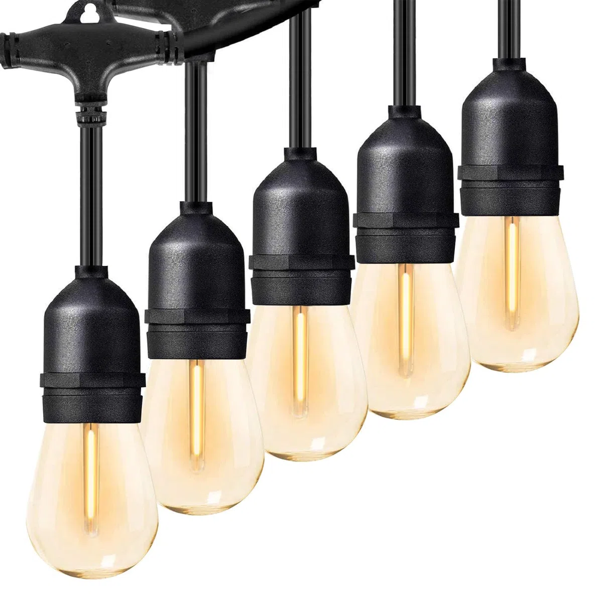 ZOTOYI Guirlande Lumineuse Exterieure LED 50FT 15M 15+1 Ampoules S14 Plastique Incassable IP65 Jardin Terrasse