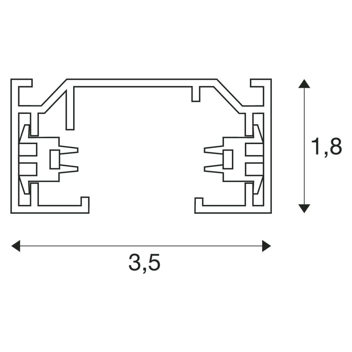 SLV rail haute tension monophasé 1 m, noir mat, aluminium, IP20, rail électrique pour plafond et mur