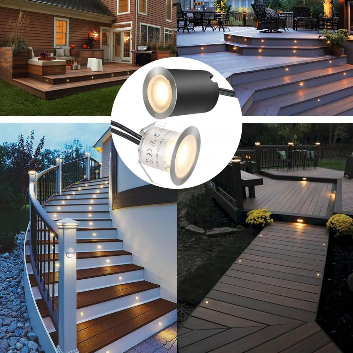 SMY Lot de 16 Spots LED Encastrable Extérieur IP67 Étanche Ø 32mm Blanc Chaud 2800K