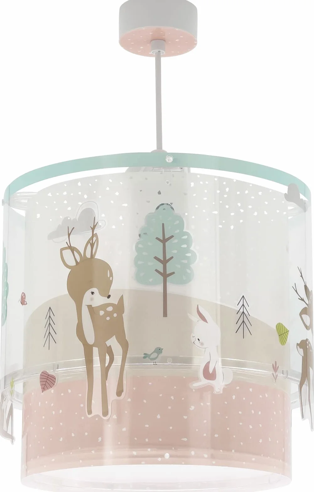 Dalber Lampe Suspension Enfant Loving Deer Cerf animaux, Polypropylène, Rose