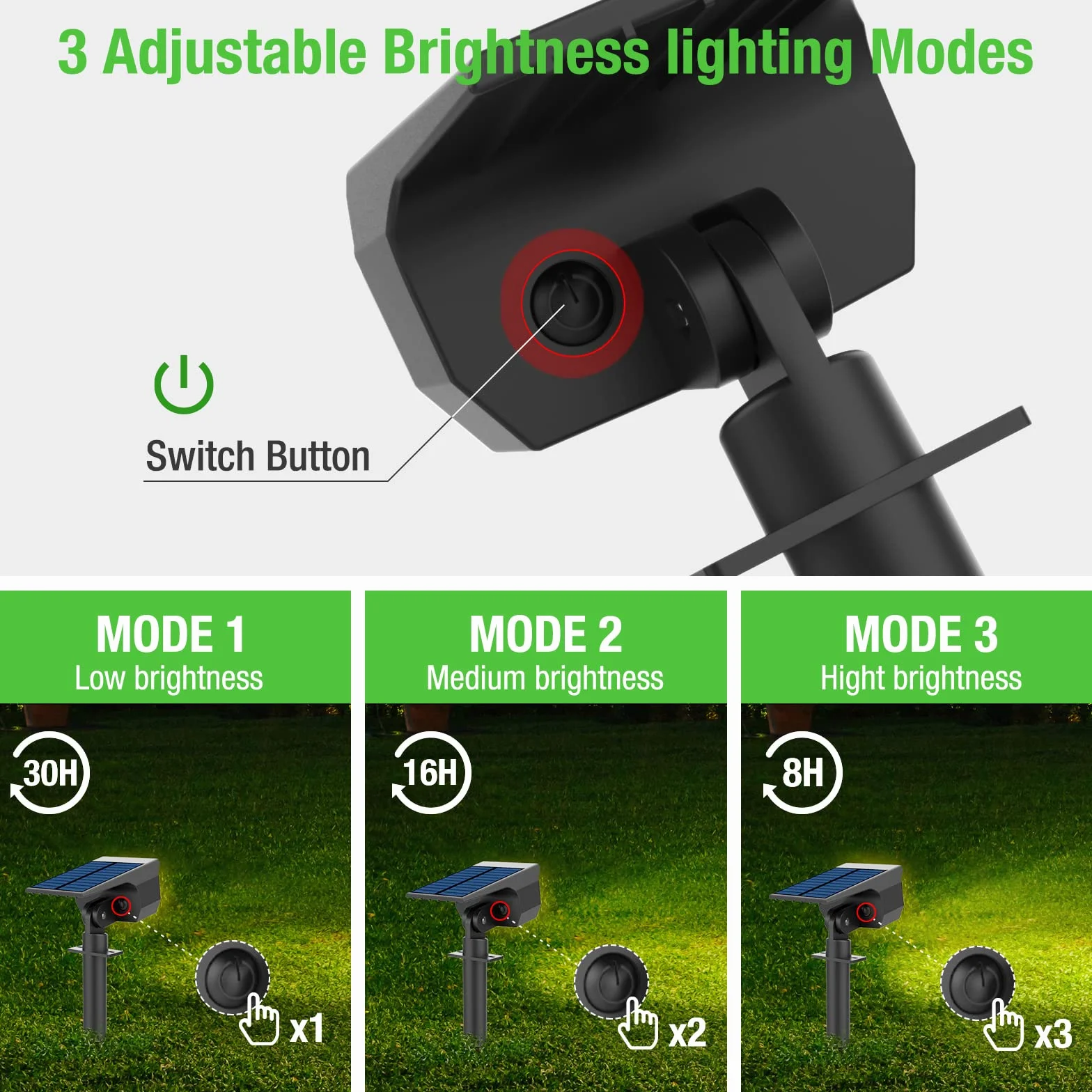 LOTMOS Spot Solaire Exterieur 7 Pack 72LED IP67 Étanche 3000K 2 en 1 Jardin