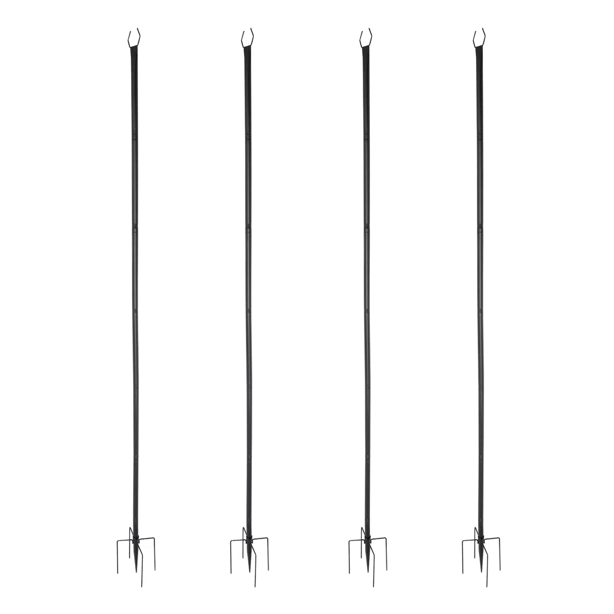 Lot de 4 barres lumineuses de 3 m - Mâts lumineux suspendus en métal pour éclairage extérieur