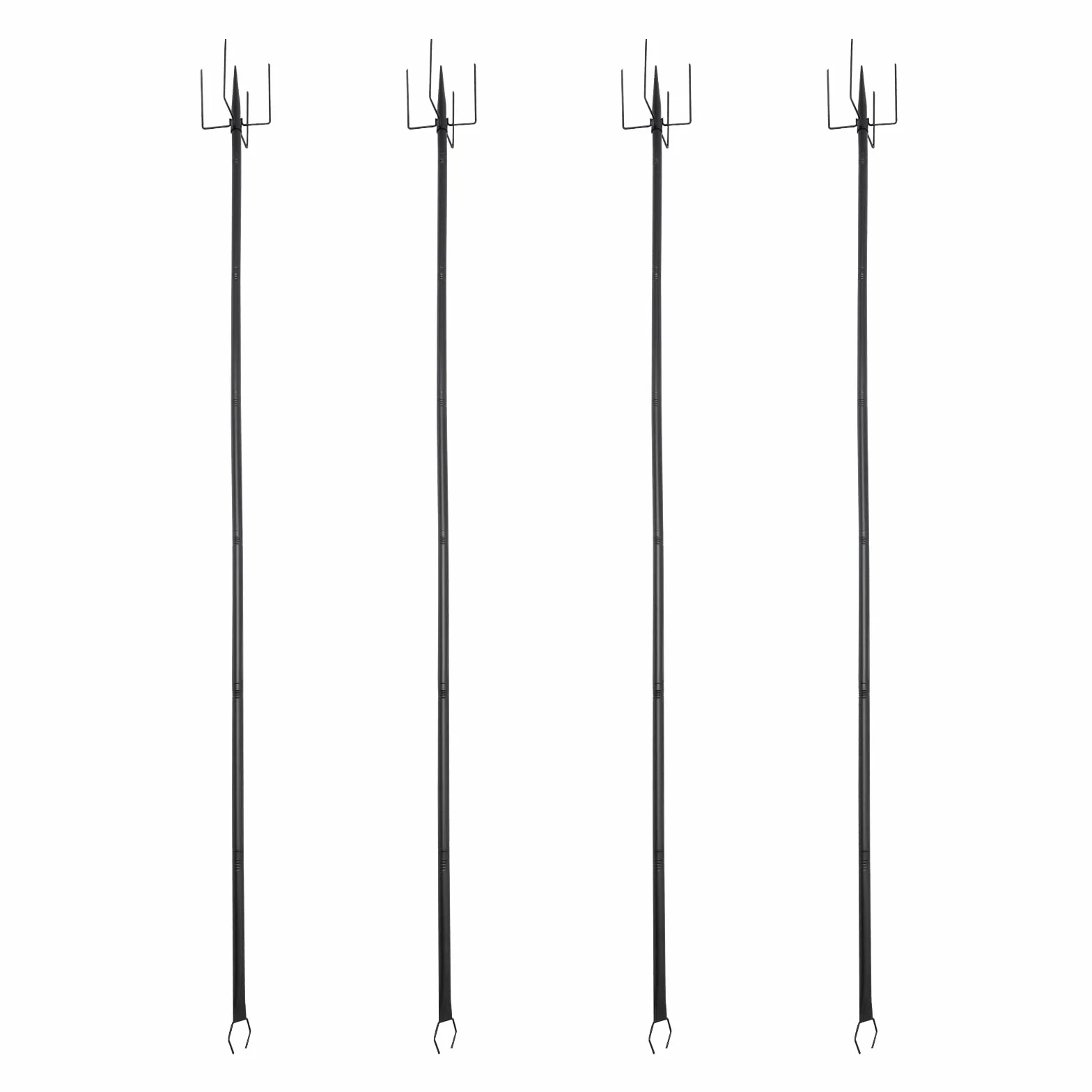 Lot de 4 barres lumineuses de jardin en métal 3 m avec crochets en U, capacité de charge 5 kg