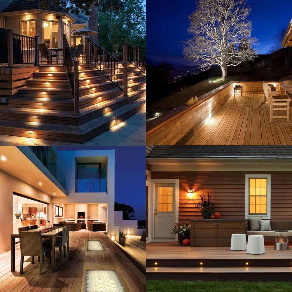 Spots LED Encastrable DC 12V IP67 Etanche Lot de 10 Blanc Chaud pour Jardin Patio Escalier