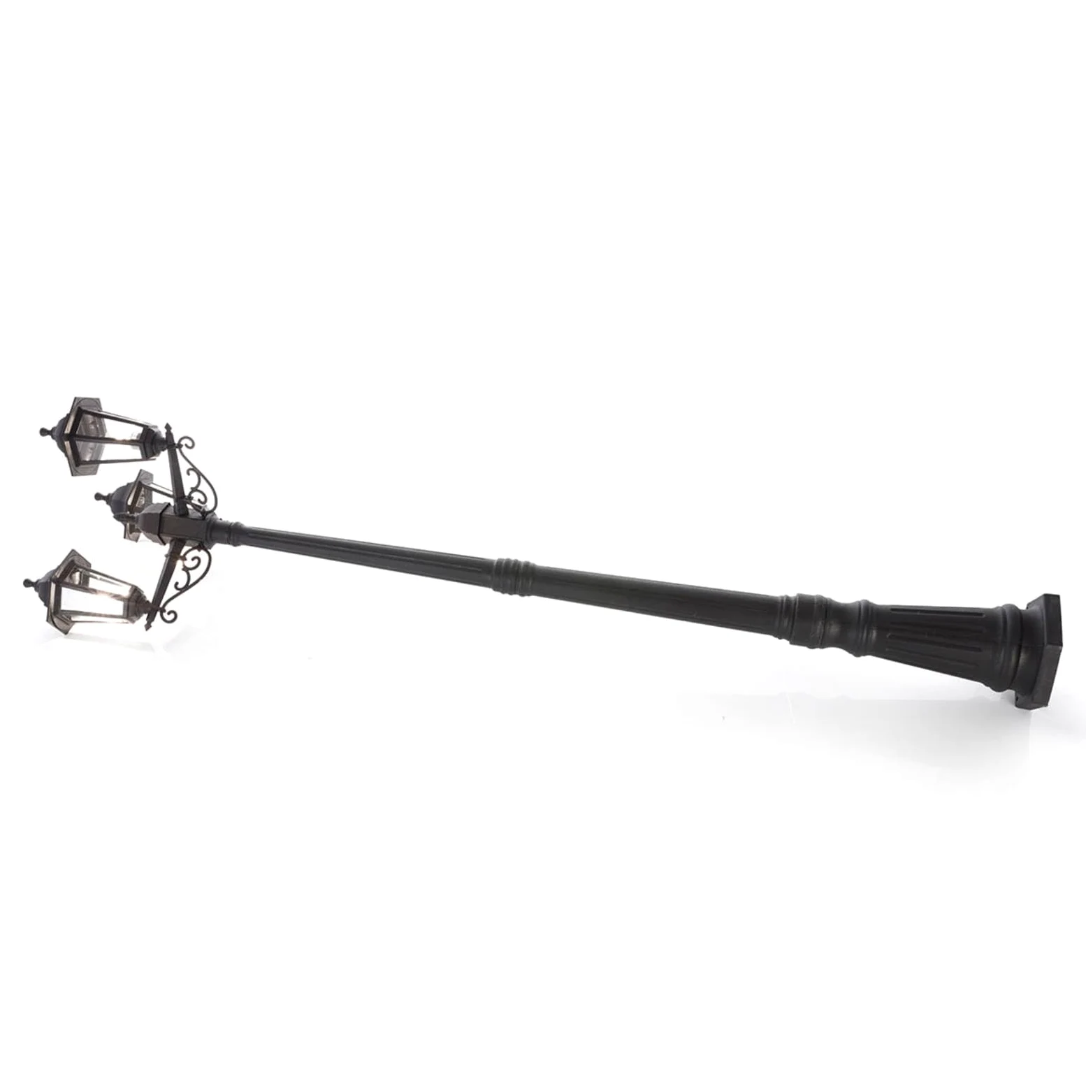Lindby Lampadaire extérieur Nane à intensité variable Noir 3 lampes E27 Candélabre