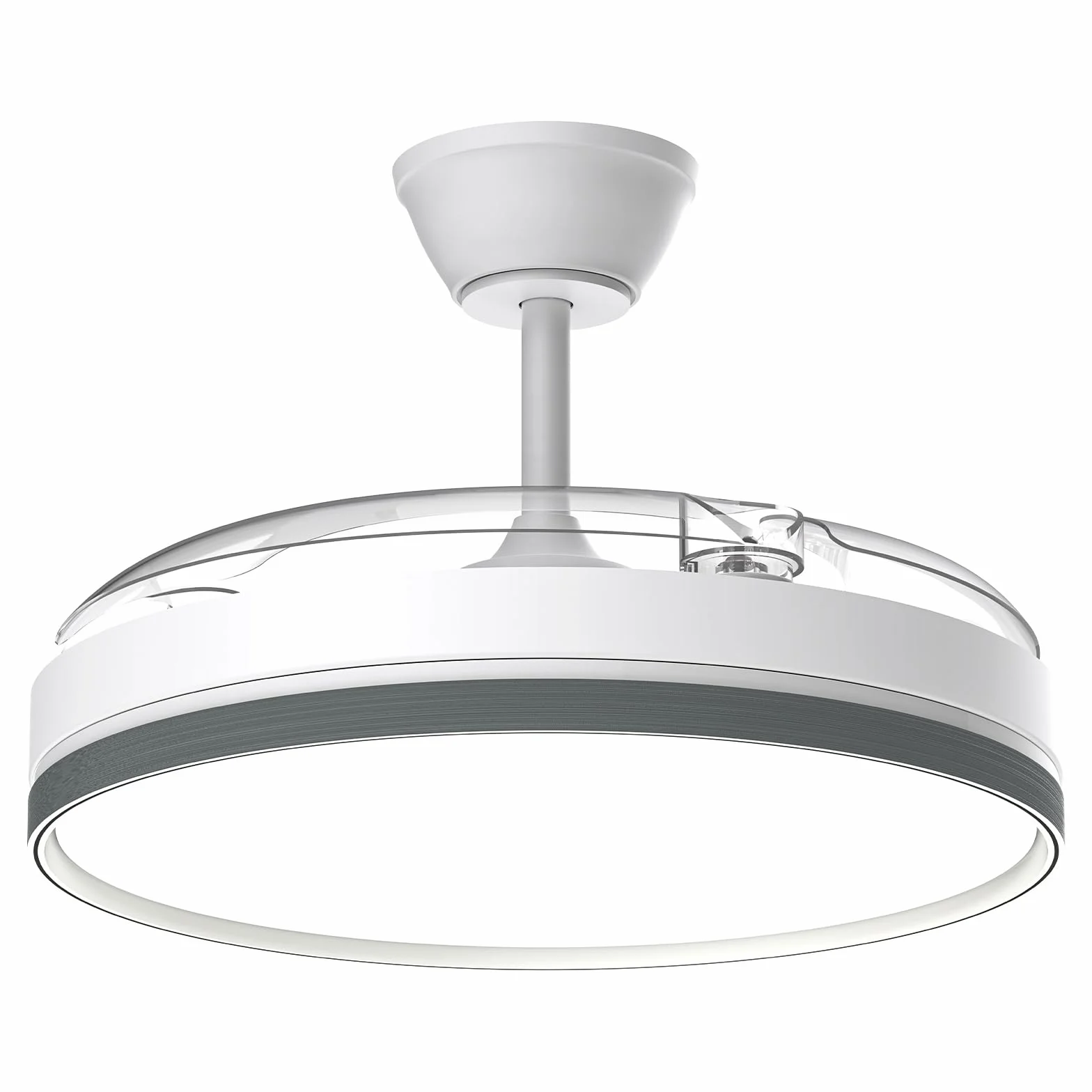Airwit 106cm Rétractable Silencieux Ventilateur Plafond avec Lumière, 6 Vitesses, Télécommande, 3 Températures de Couleur