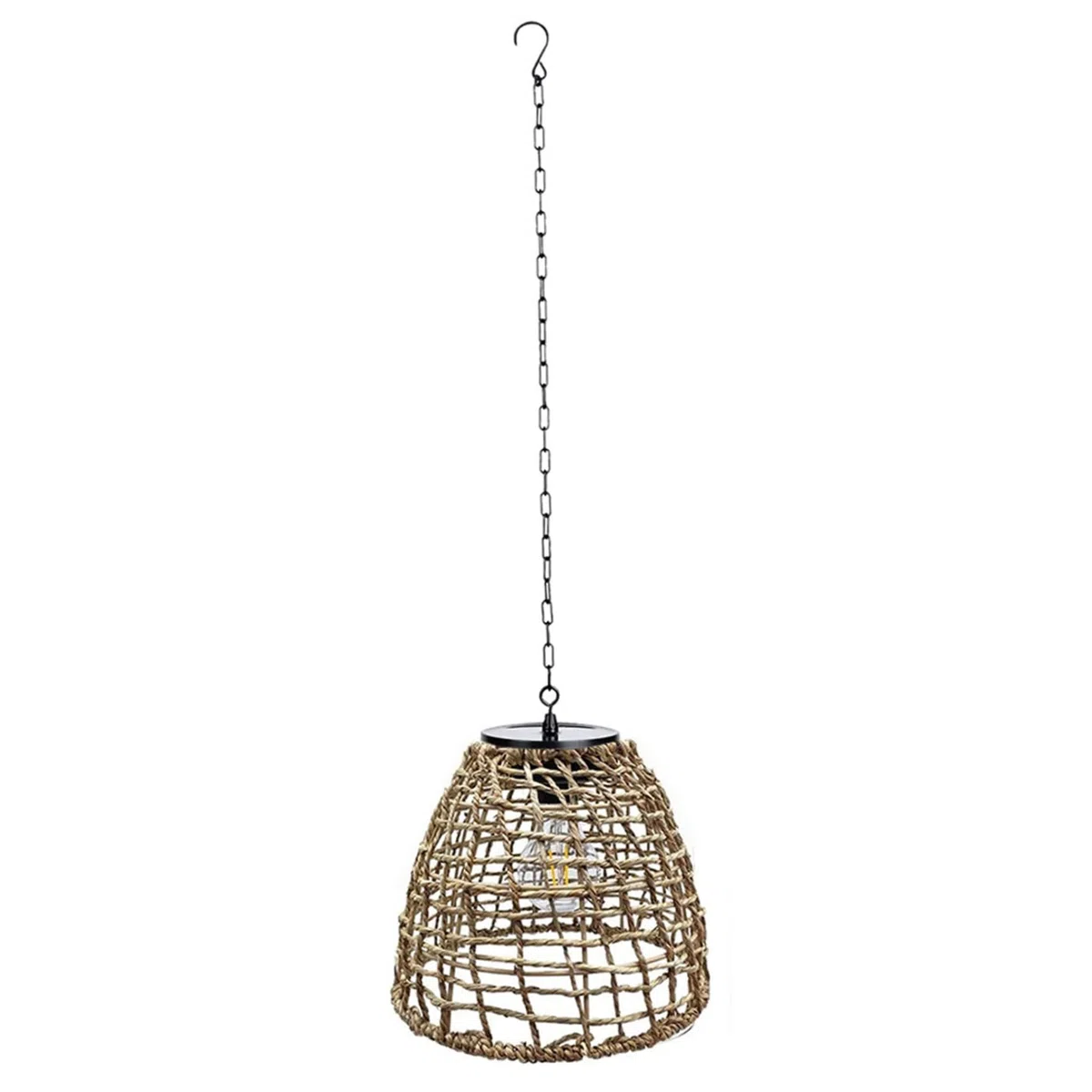 Lampes solaires suspendues étanches IP44 avec abat-jour en rotin, lanterne extérieure LED sans fil 600 mAh pour jardin