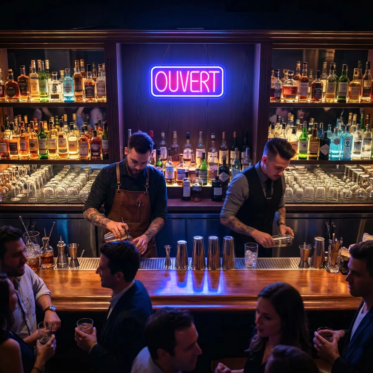Enseigne Neon OUVERT LED lumineuse USB pour commerce porte fenêtre luminosité réglable magasin restaurant bar café
