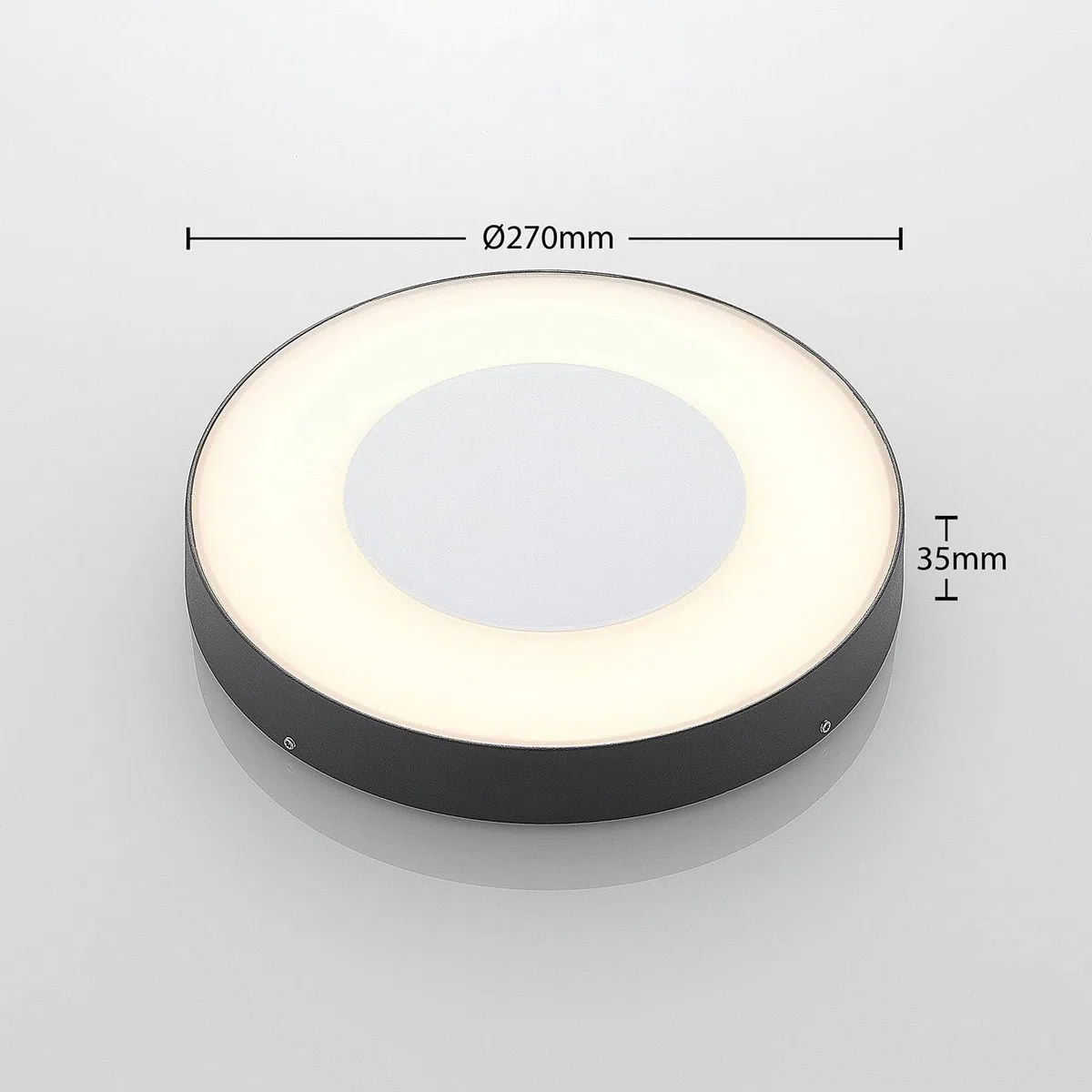 LED Plafonnier extérieur Sora (Moderne) en Gris Aluminium (1 lampe,à), Luminaire d’extérieur pour le jardin la terrasse balcon & maison plafonnier
