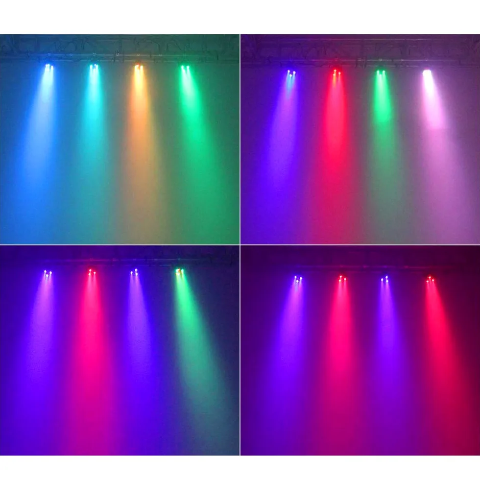 COMETX Projecteur RGBW LED 12W 12pcs Lampe Étape Son Activé Disco Automatique pour Club Mariage DJ Party Pub KTV, Pack de 4