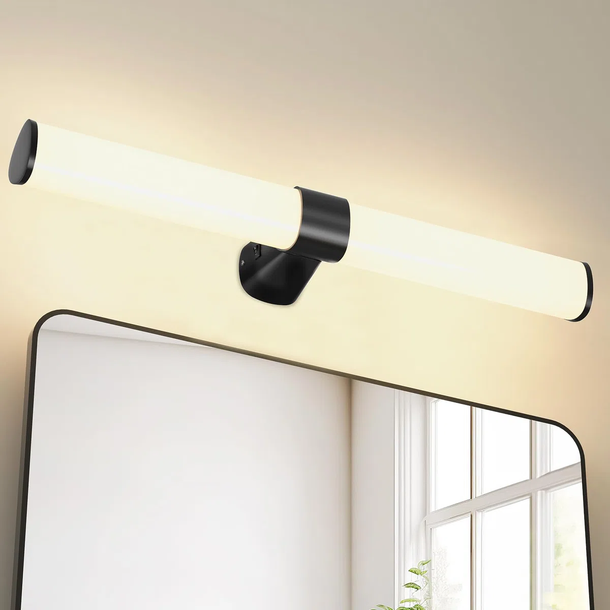 15W Lampe Applique Murale LED pour au dessus Miroir de Salle de Bain, 60CM Noir Mat Lampe, 1500Lm Non Dimmable, Étanche IP44, Éclairage Blanc Chaud Neutre Froid, Sans Interrupteur