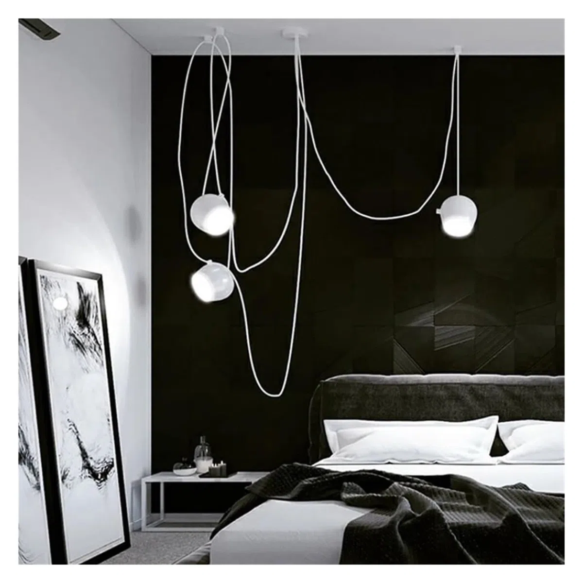 Générique Lustres, Nordique 3 têtes E27 plafond lustre suspension lampe moderne salle à manger barre chambre restaurant cuisine éclairage lampes(White)