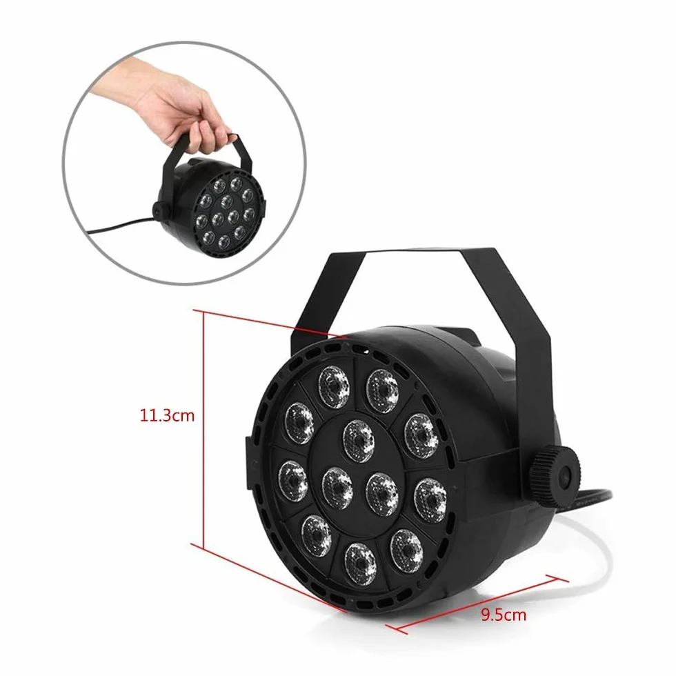 COMETX Projecteur RGBW LED 12W 12pcs Lampe Étape Son Activé Disco Automatique pour Club Mariage DJ Party Pub KTV, Pack de 4