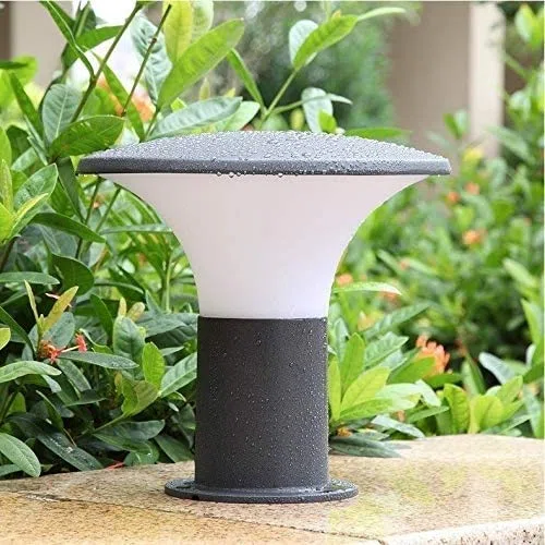 Lampe de jardin extérieur Moderne en Forme de Champignon IP65 étanche E27 Aluminium Pilier Paysage 60cm