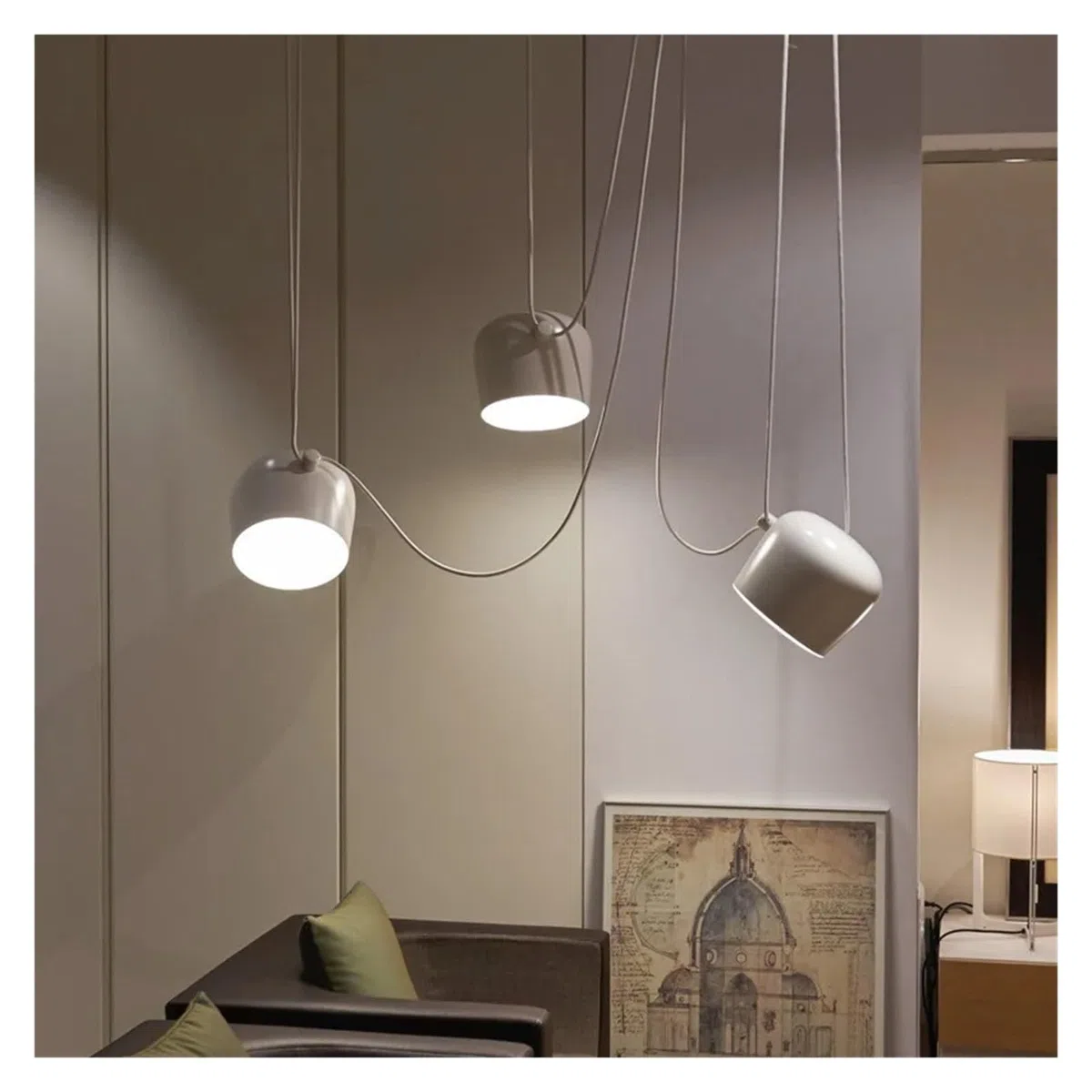 Générique Lustres, Nordique 3 têtes E27 plafond lustre suspension lampe moderne salle à manger barre chambre restaurant cuisine éclairage lampes(White)