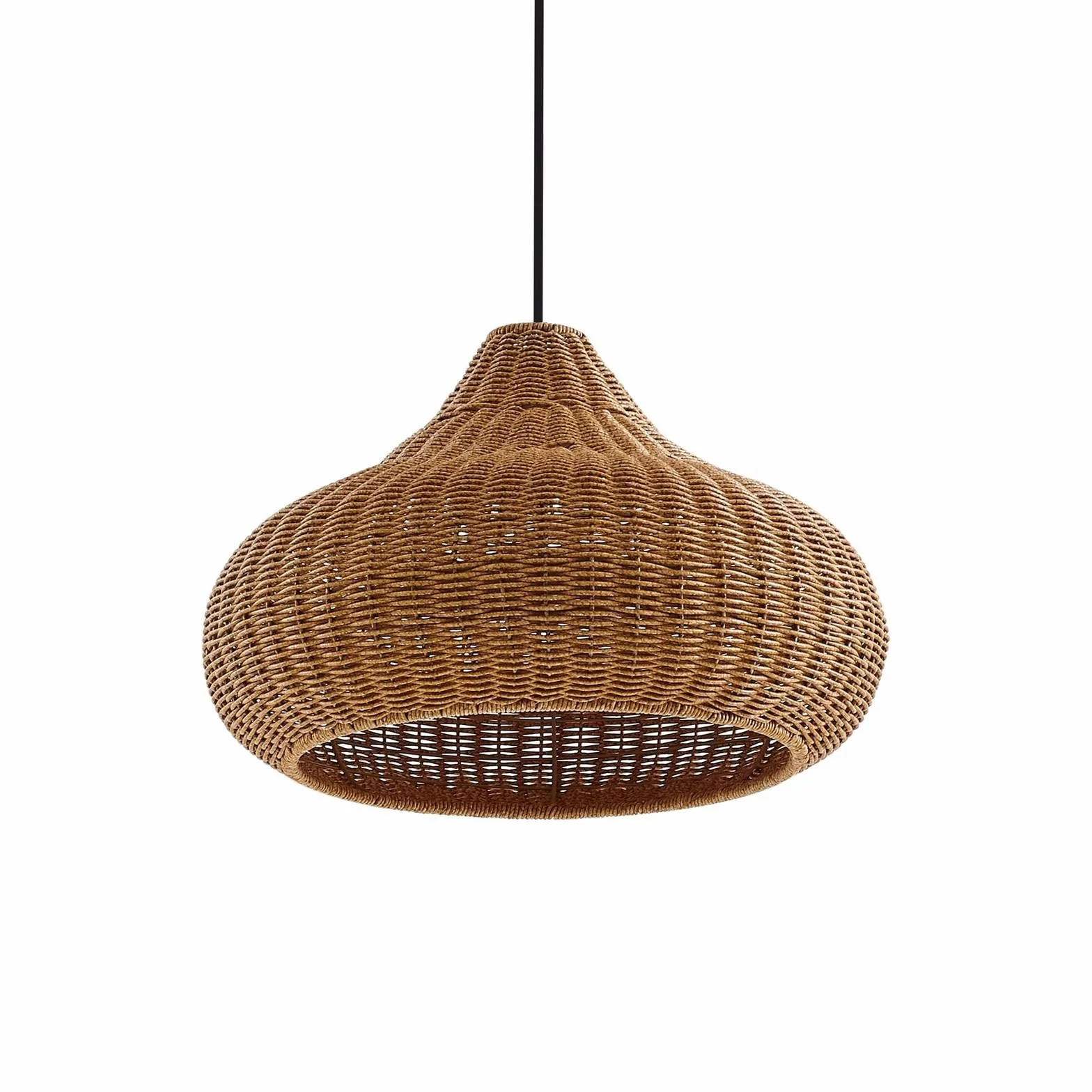 Lucande Taniola Suspension Luminaire Extérieur Marron Bois E27