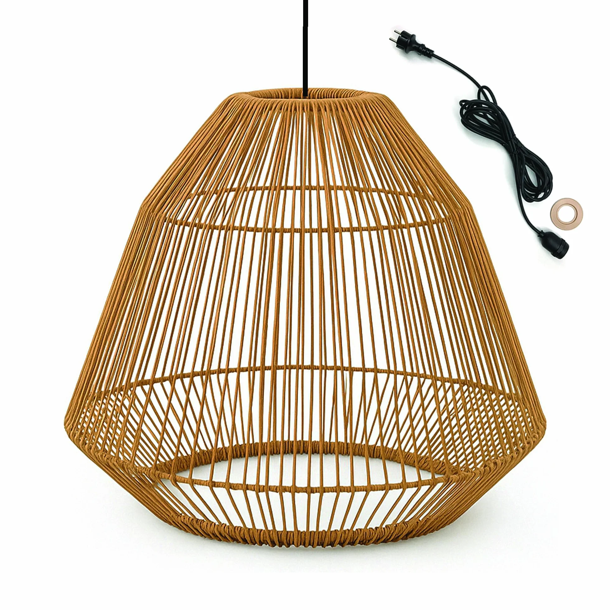 Lumisky Suspension MAYA OUTDOOR CABLE poly rotin style bohème 5m pour l'extérieur
