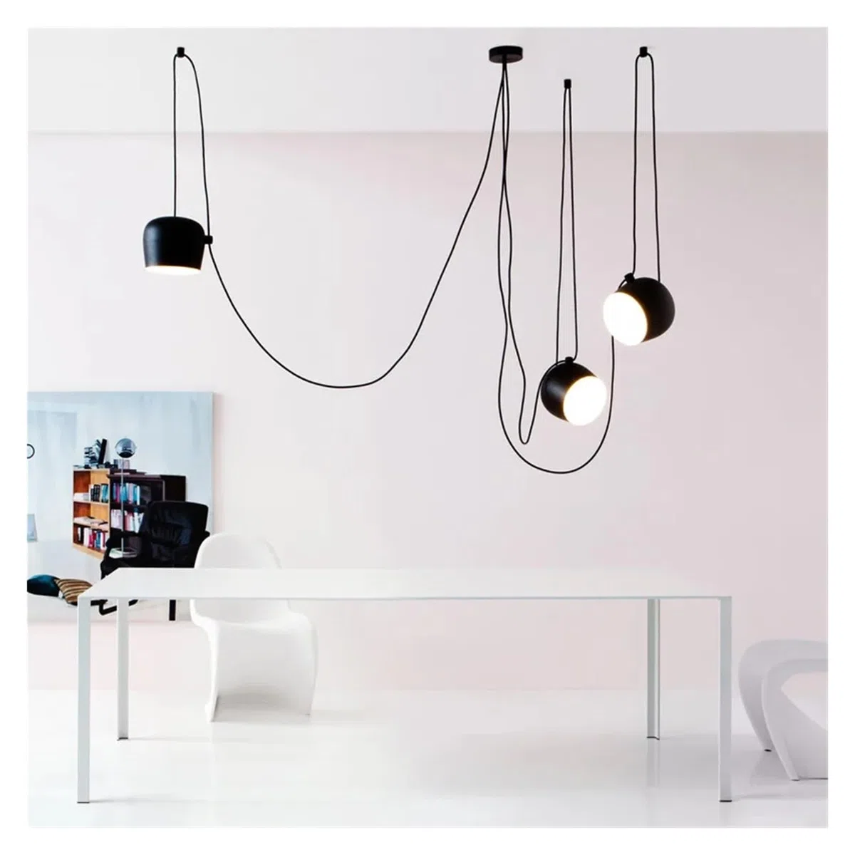 Générique Lustres, Nordique 3 têtes E27 plafond lustre suspension lampe moderne salle à manger barre chambre restaurant cuisine éclairage lampes(White)