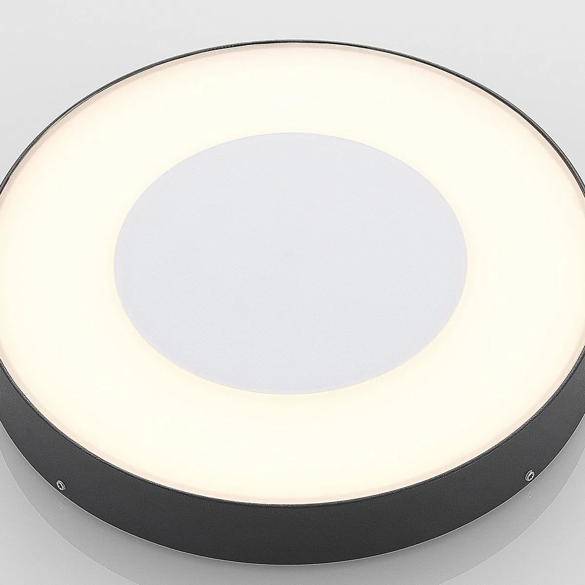 LED Plafonnier extérieur Sora (Moderne) en Gris Aluminium (1 lampe,à), Luminaire d’extérieur pour le jardin la terrasse balcon & maison plafonnier