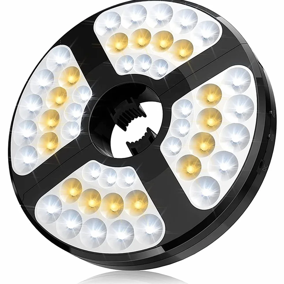 Éclairage de parasol à 48 LED USB 3 modes crochets 450 lumens pour jardin extérieur camping