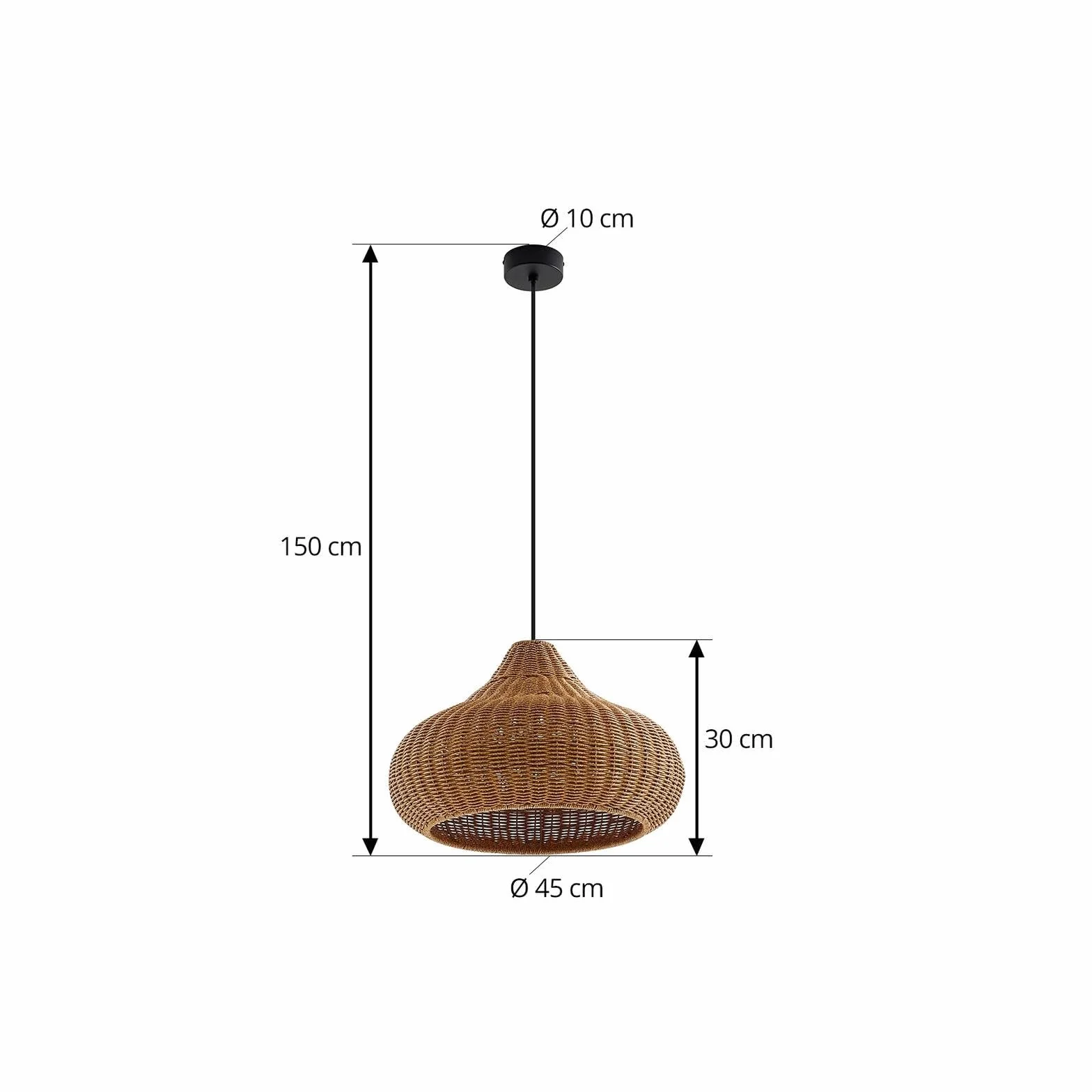 Lucande Taniola Suspension Luminaire Extérieur Marron Bois E27