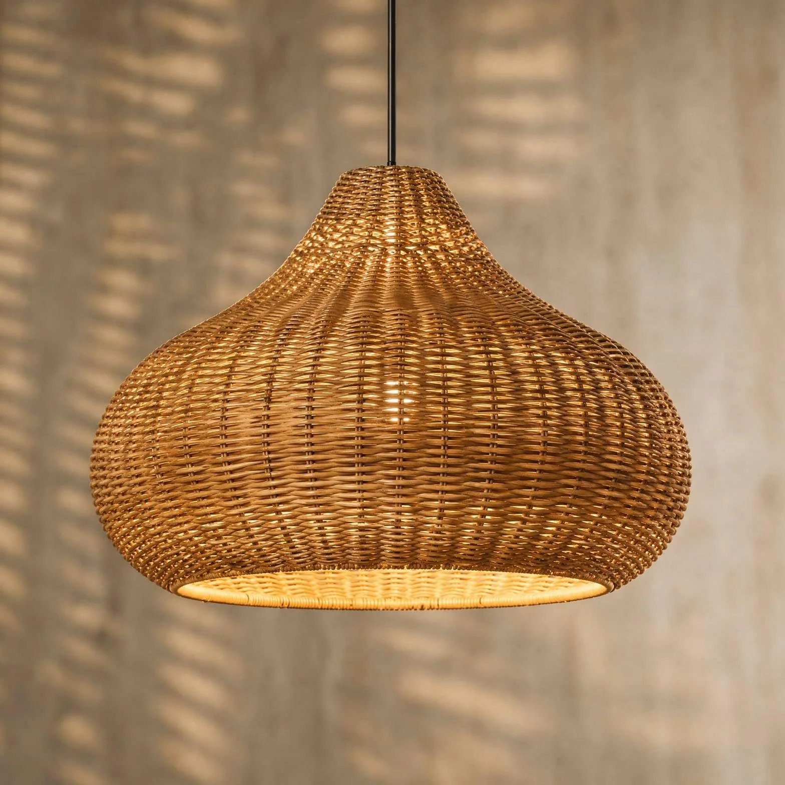 Lucande Taniola Suspension Luminaire Extérieur Marron Bois E27