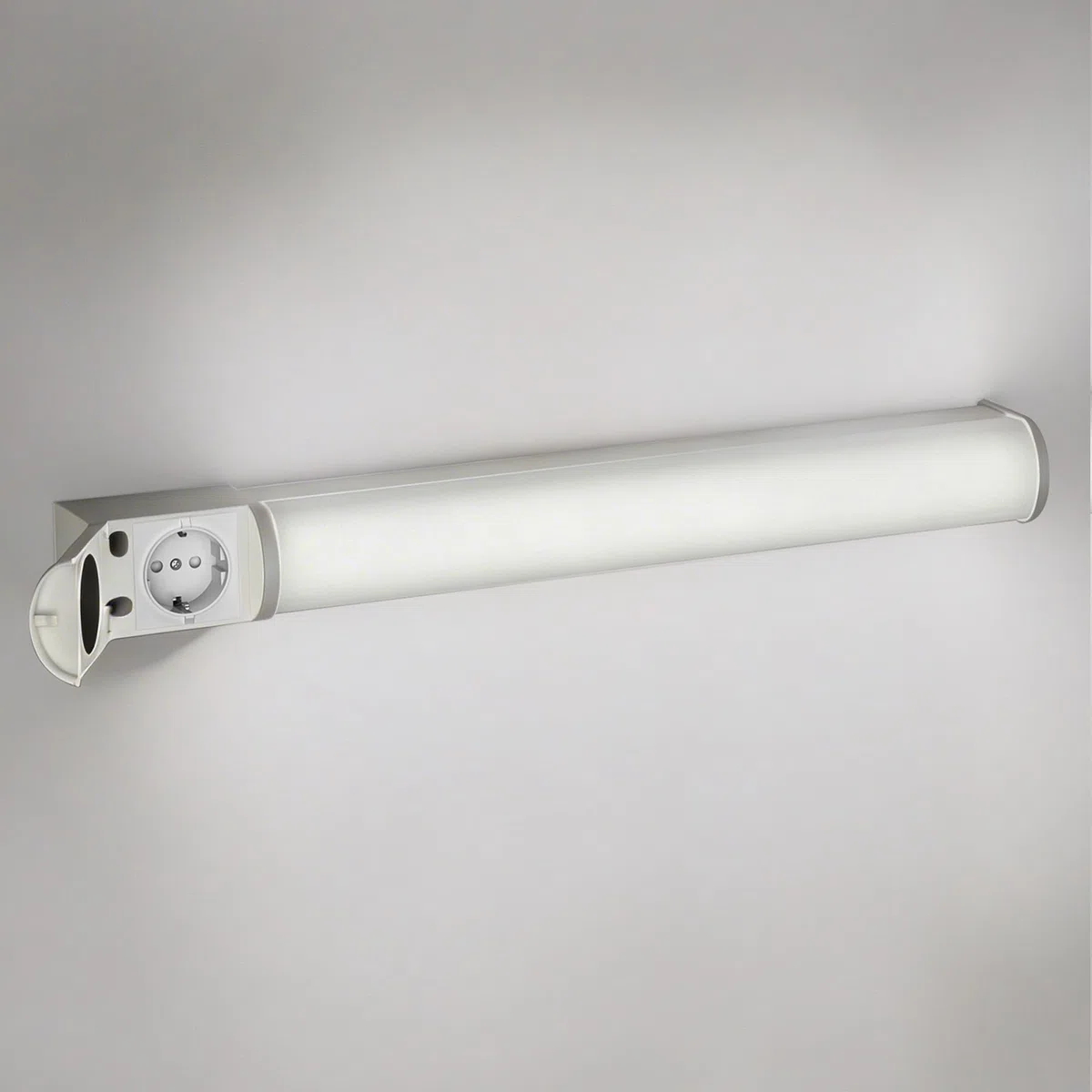 ledscom.de Lampe LED pour miroir FERIG, lampe de salle de bain avec prise de courant, 49cm, 10,2 W, 964lm, blanc