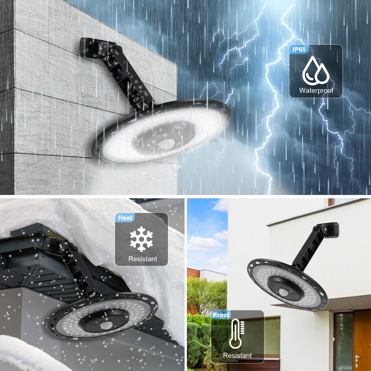 Lixada Lampe solaire suspendue extérieur 180 LED batterie 4400 mAh IP65 détecteur de mouvement 5 modes