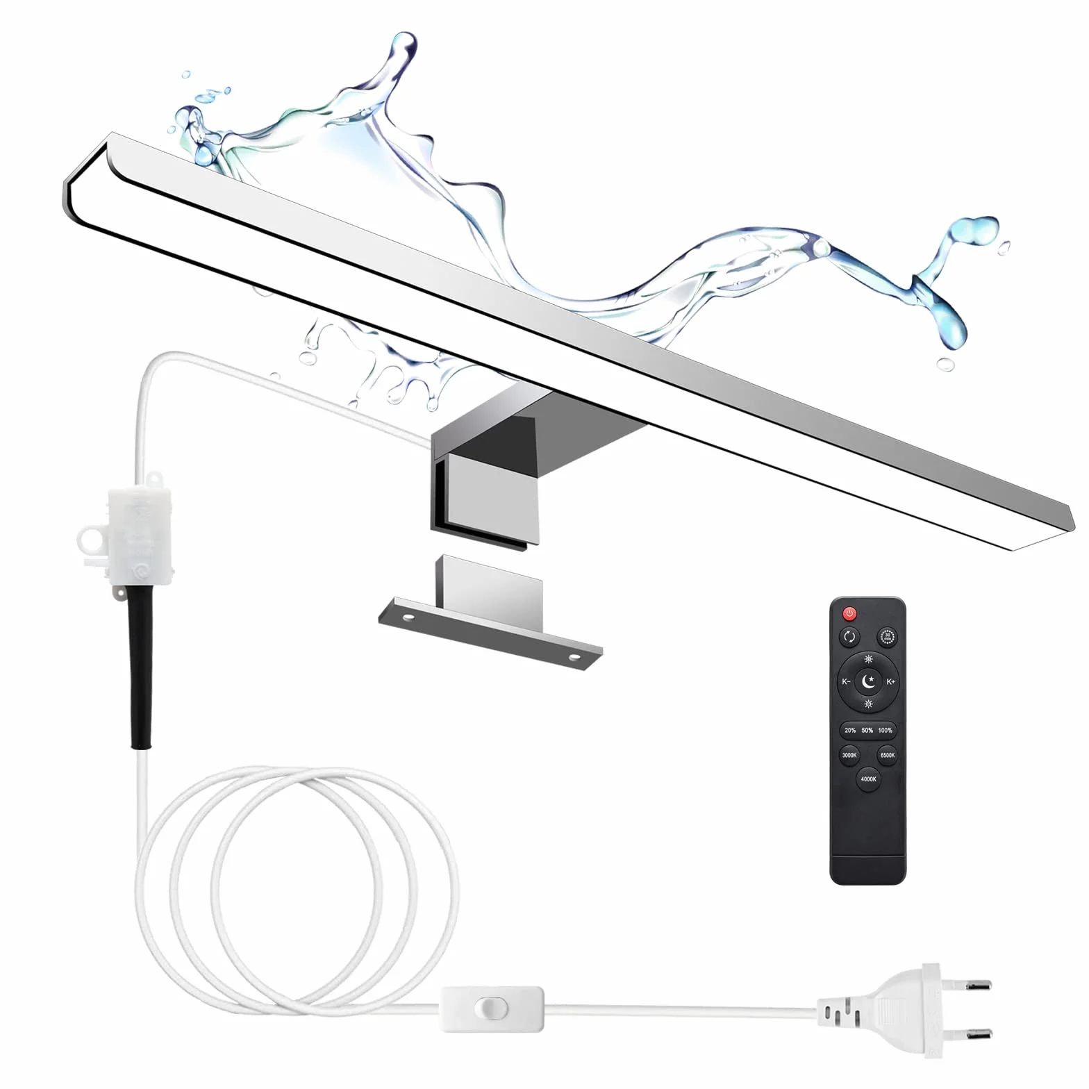 KYOTECH Lampe LED Miroir Salle de Bains 12W 40cm 800LM IP44 Dimmable 3000-6500K avec Télécommande