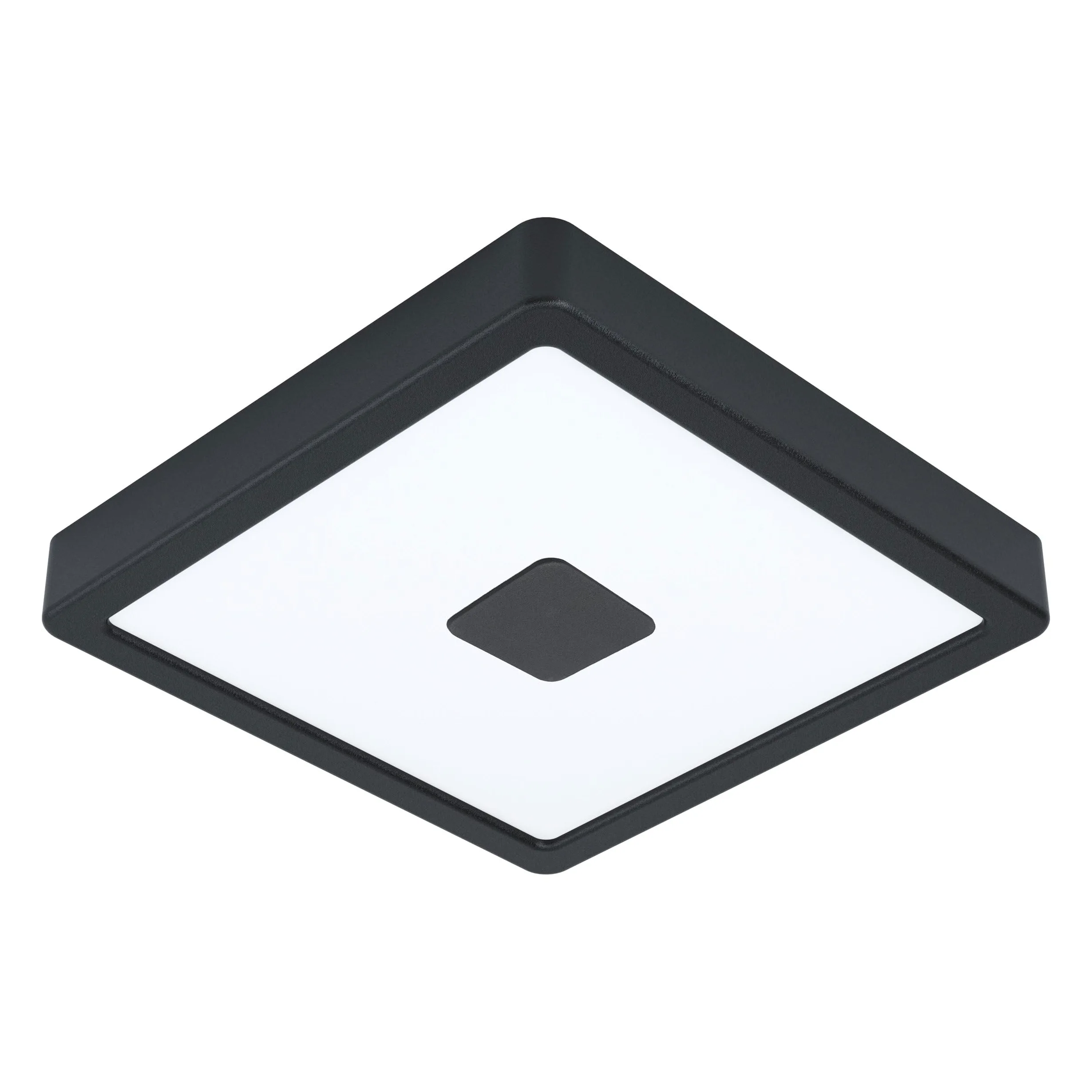 Eglo LED Plafonnier extérieur Iphias 2, IP44, 21 cm, métal noir, plastique blanc, blanc chaud