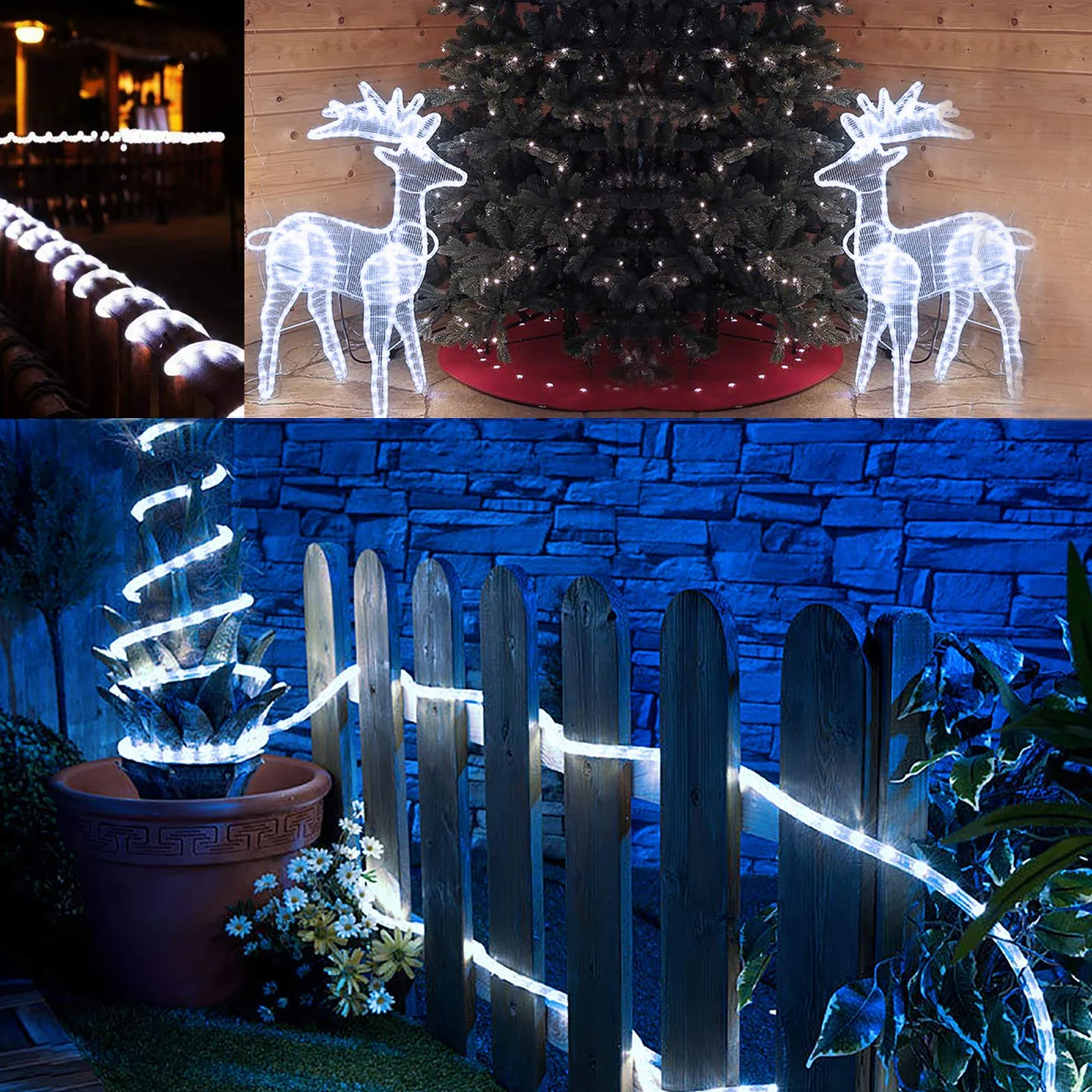 Tube LED lumineux blanc froid intérieur extérieur