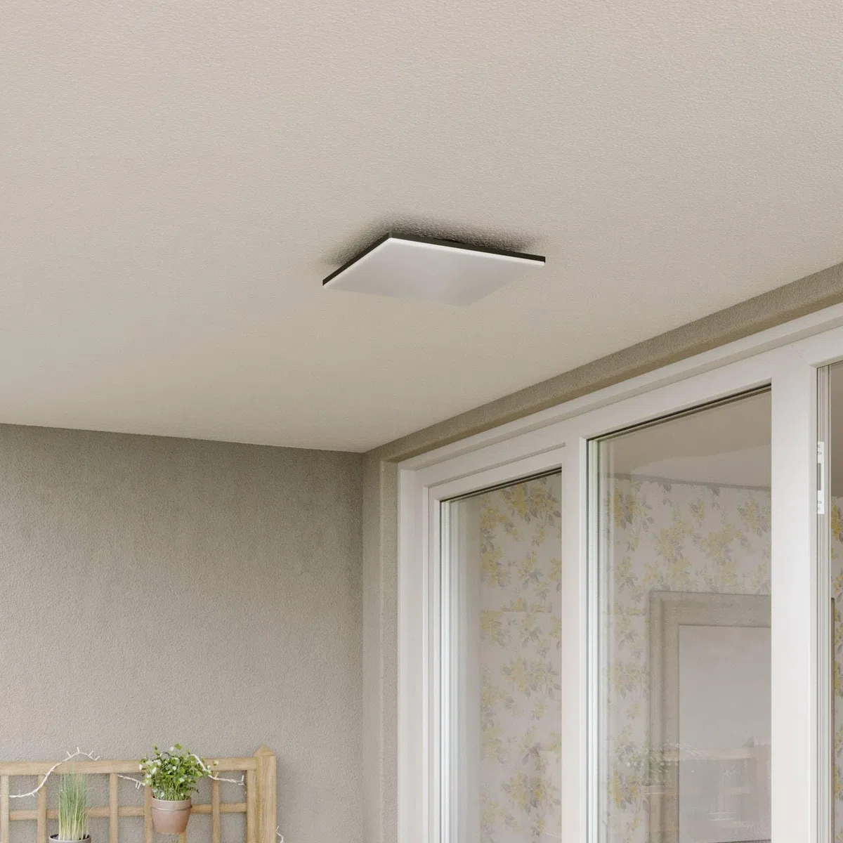 LED Plafonnier extérieur Henni (Moderne) en Gris (1 lampe,à), Luminaire d’extérieur pour le jardin la terrasse balcon & maison plafonnier