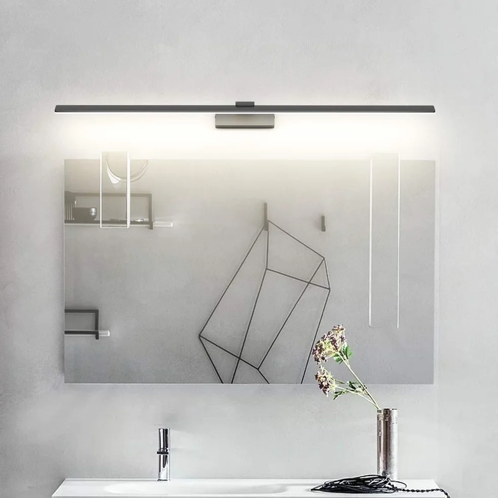 Klighten Lampe LED pour miroir de salle de bain - 100 cm - 30 W - IP44 - Applique murale moderne pour salle de bain - En aluminium - 180 LED - Blanc naturel - 4500 K - Noir