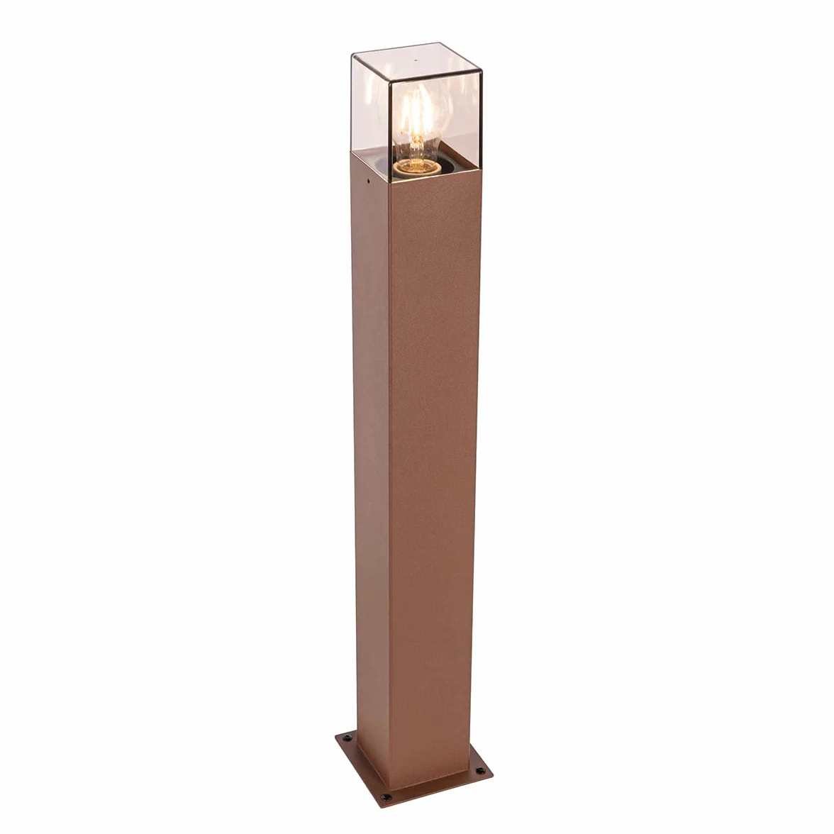 QAZQA Lampe sur pied extérieur 1 lumière L 12 cm Brun rouille Rustique