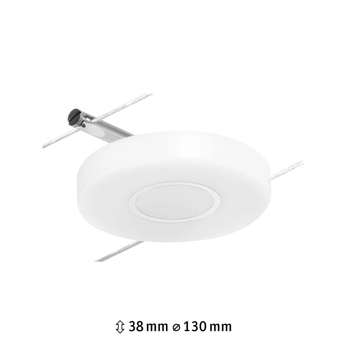 Paulmann CorDuo 94427 Spot LED en forme de corde avec 1 ampoule 4,5 W extensible Chrome mat, câble métallique chromé 3000 K