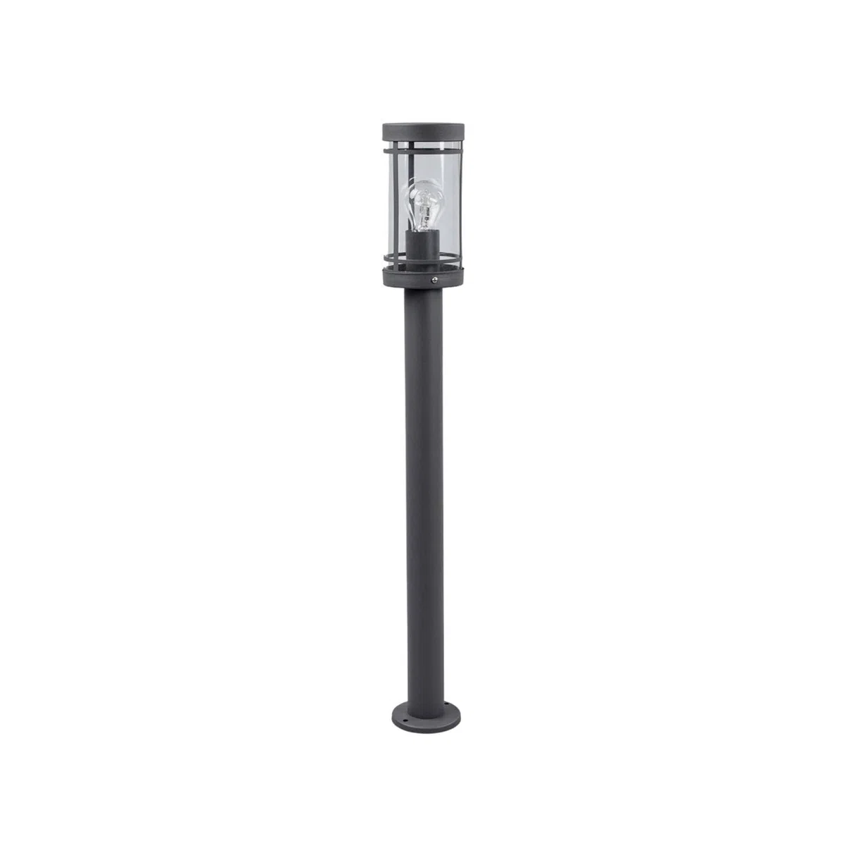 Lindby Djori Luminaire extérieur Borne lumineuse Gris Inox E27 1 lampe