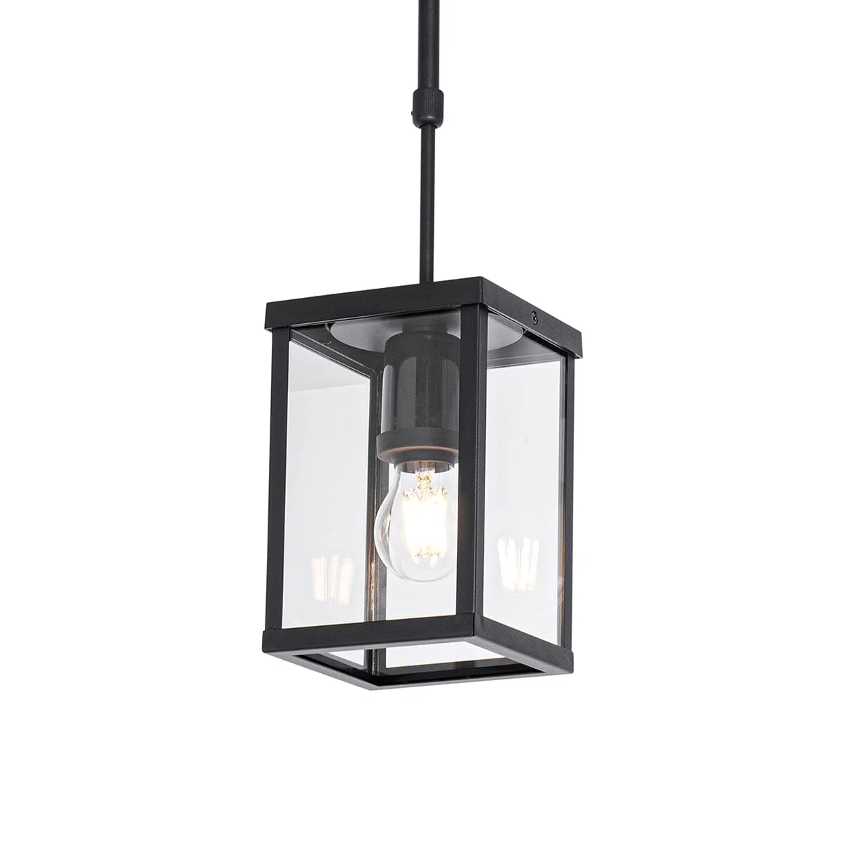 Suspension 1 lumière L 14 cm Noir Rustique éclairage extérieur