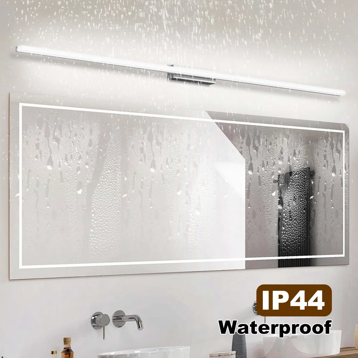 Lampe pour Miroir LED, 150cm Applique Salle de Bains, IP44 Blanc Froide 6000K Lampe Armoire Miroir, Applique Murale Intérieure Moderne lumière Luminaire Salle de Bain