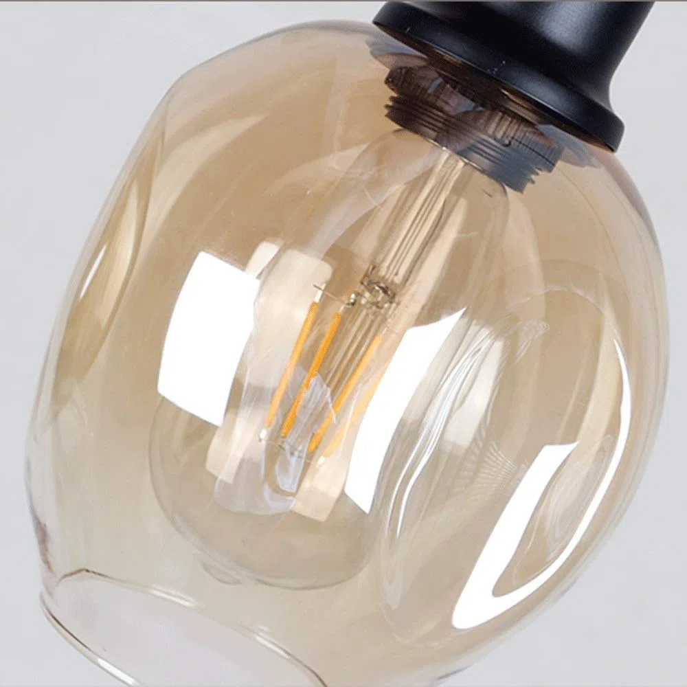 Lustres en spirale multi de chandelier d'escalier de boules de verre multi rétro pour la villa lustre d'escalier duplex lustre E27 LED, grande taille (taille : 6 balls)